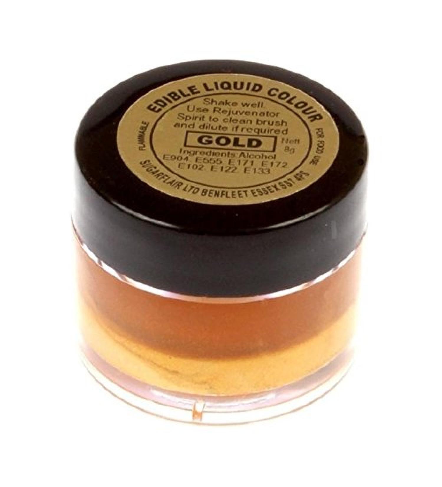 Sugarcraft Sugarflair Edible Liquid Gold Paint 8g
