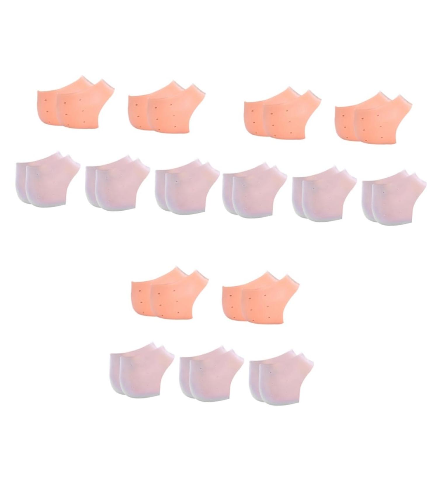 minkissy 15 Pairs Pedicure Heel Crack Reusable Moisturizing Heal Dry Cracked Heels Silicone Heel Grips Cushion Sleeves Foot Silicone Heel Pads Spa Heel Sleeve Gel Heel Protectors Sock Set - Buy Online on SooperMarket.com