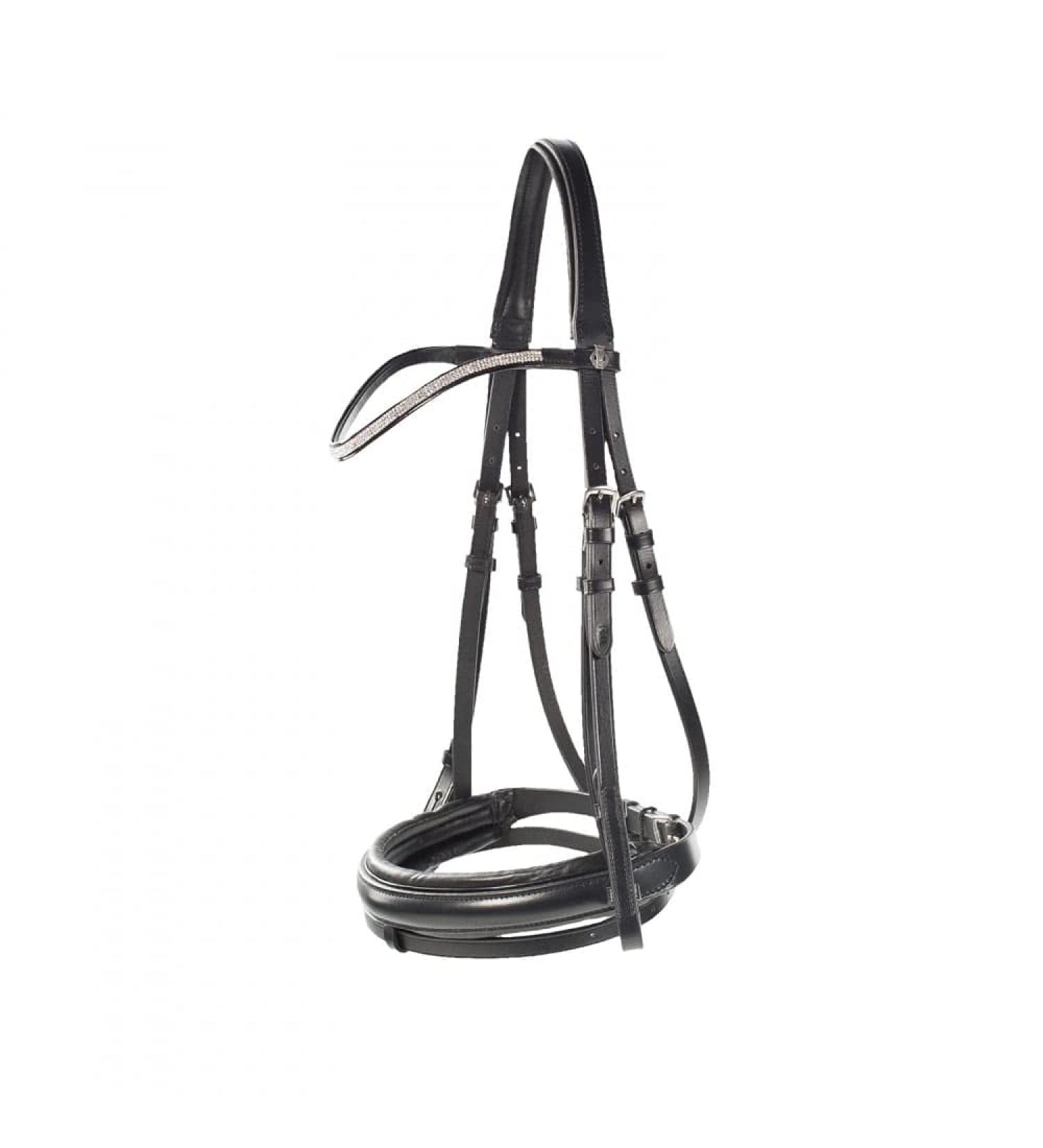 HORZE Lester Dressage Snaffle Bridle with Reins - Black Horse | Quality Equestrian Gear - Buy Online on SooperMarket.com