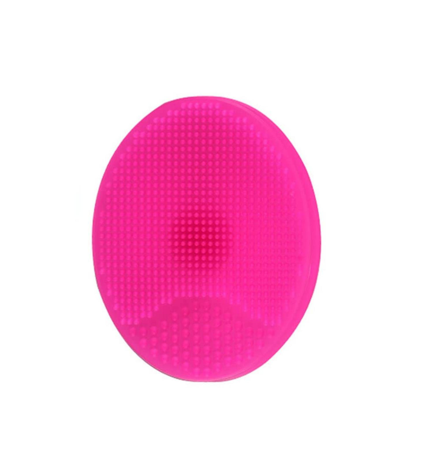 Soft Silicone Facial Cleansing Pad - Exfoliating Scrubber & Shower Sponge for Blackhead Removal - Rosy Color - Buy Online on SooperMarket.com