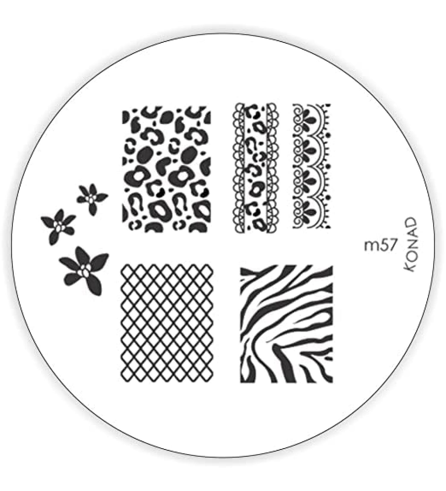 Konad stencil stamping stamping stencil M57