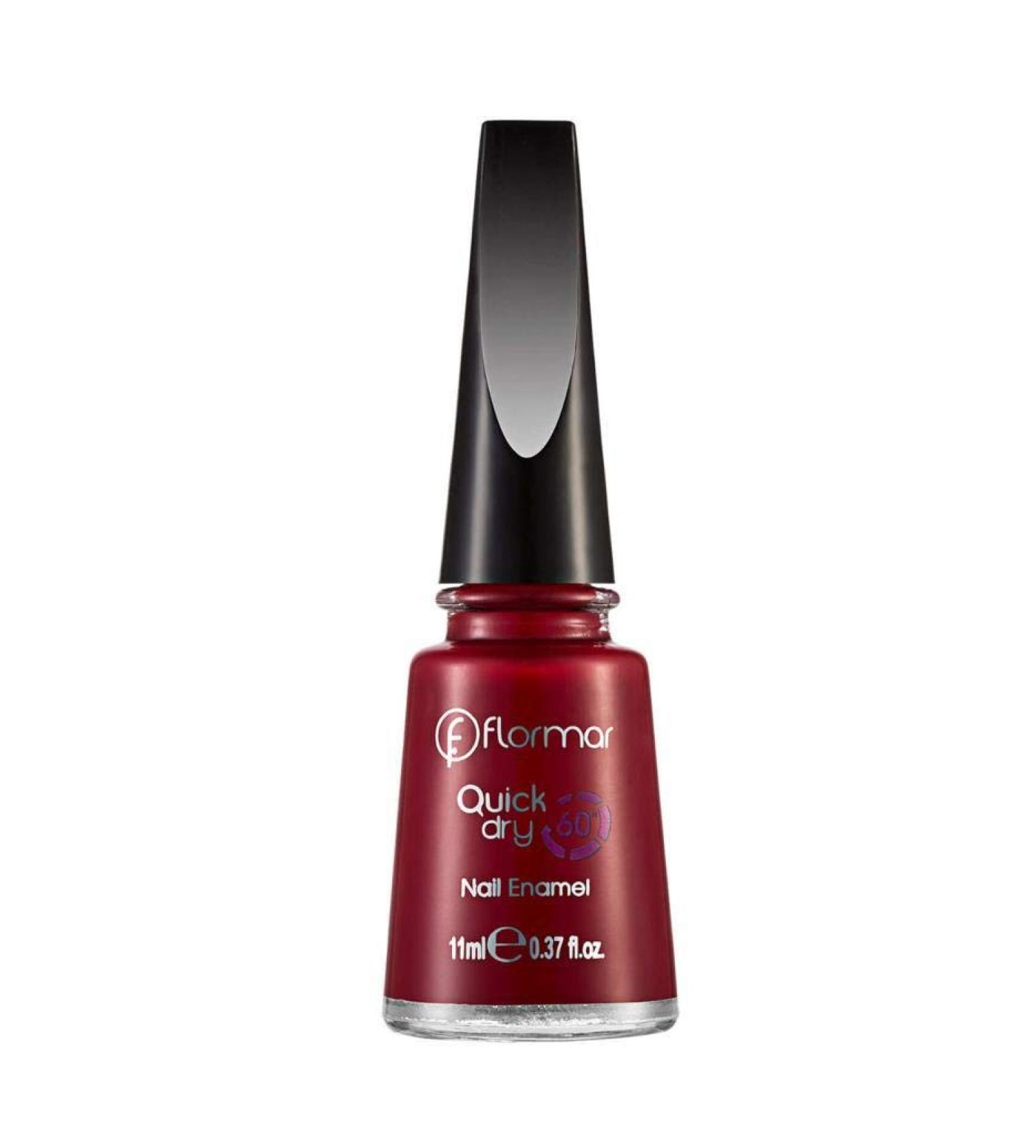 Flormar - Quick dry 60 Nail Enamel - QD06 - FIERY RED
