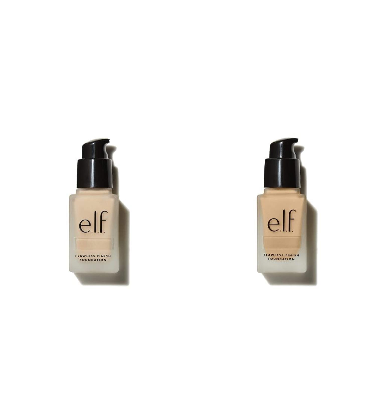 e.l.f. Flawless Finish Foundation | Lightweight Medium Coverage & Semi-Matte | Beige | 0.68 Fl Oz and e.l.f. Flawless Finish Foundation Lightweight & Medium Coverage Semi-Matte Finish Vanilla