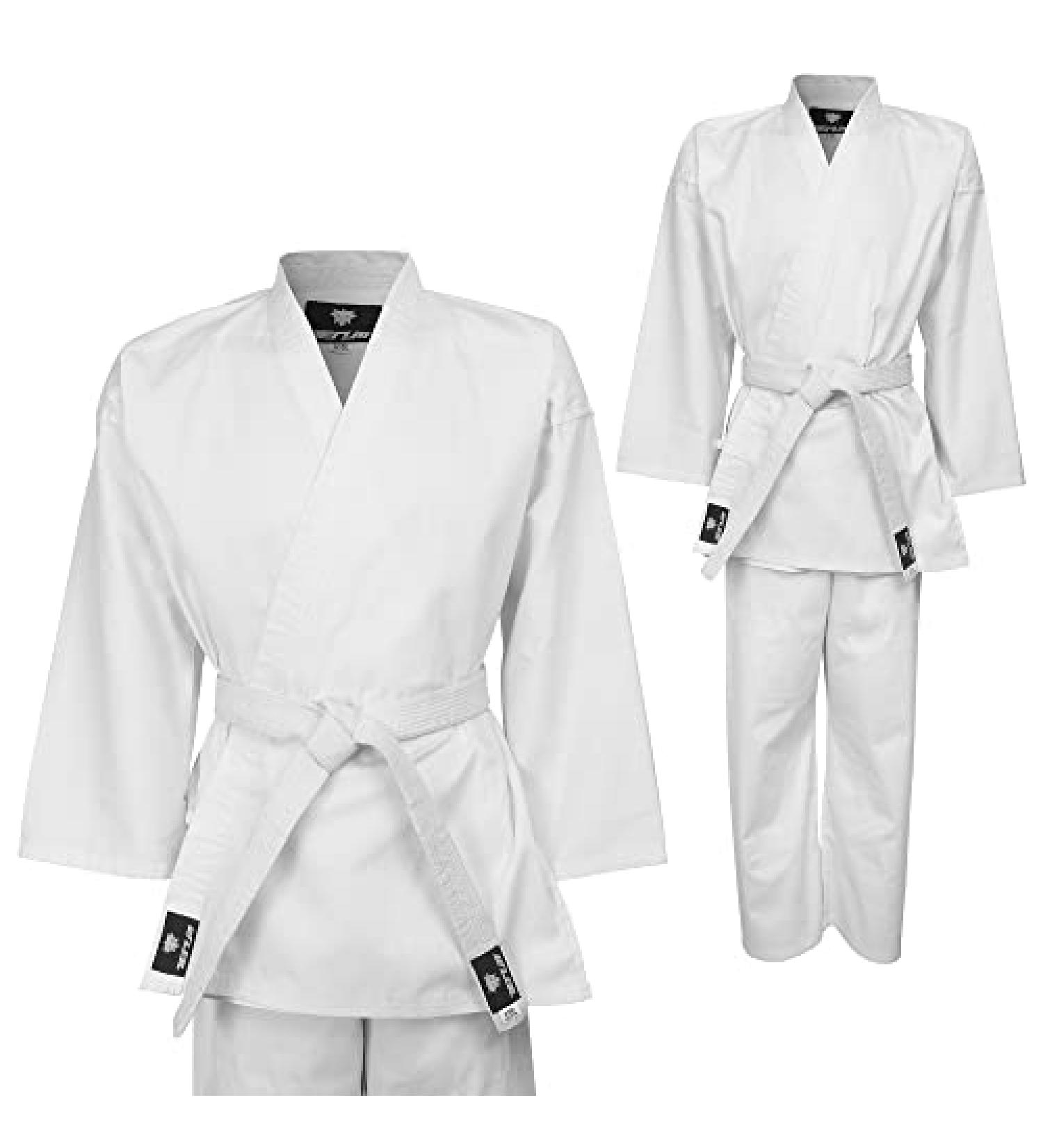 TENUM Lightweight Karate Gi Uniform for Kids & Adults - 8oz, Belt Included - Sizes 00/3'11 - 4'2 - Buy Online on SooperMarket.com