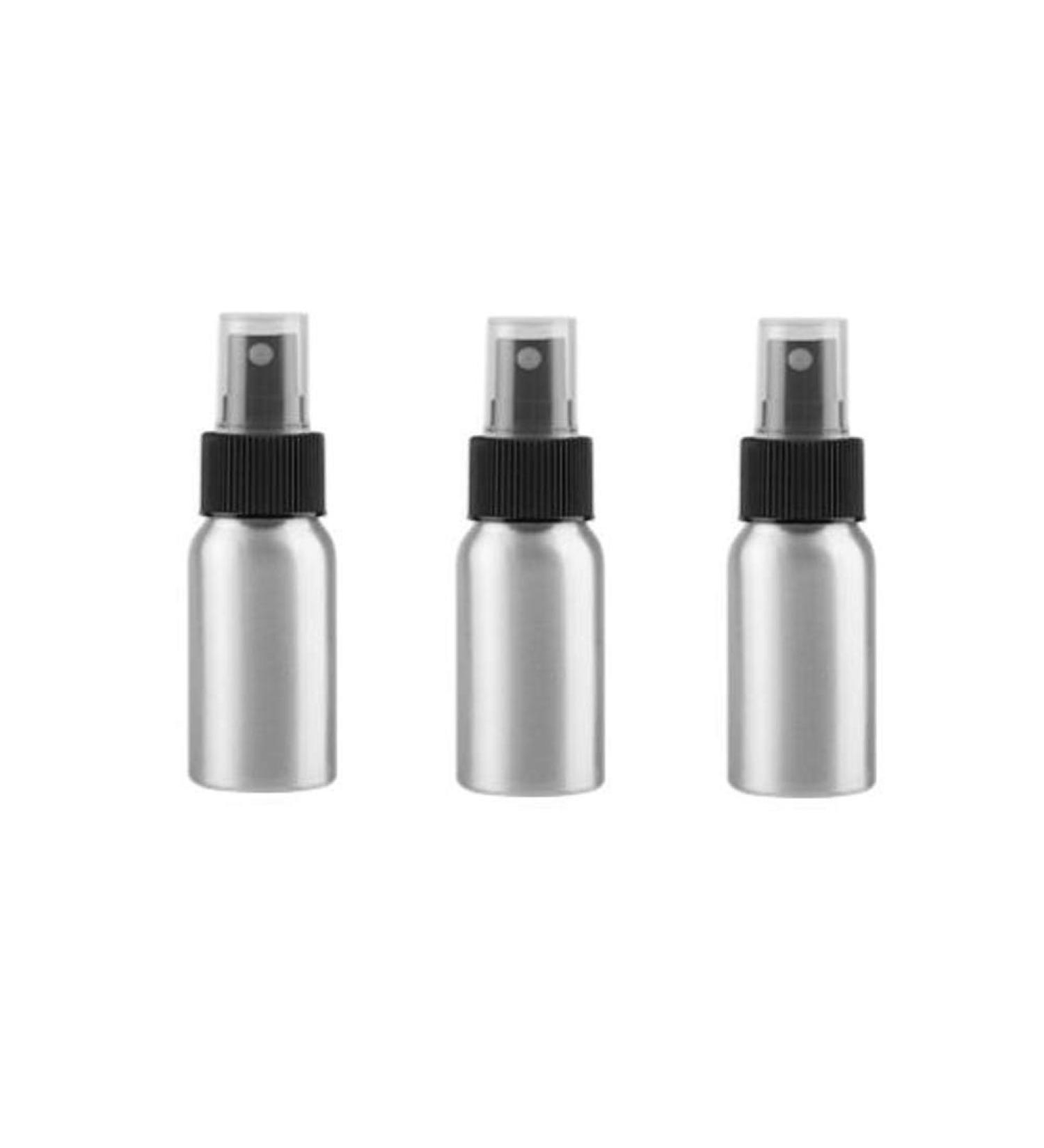 Xumin 3-Pack 30ml Fine Spray Bottles - Silver Aluminum Toner & Makeup Atomizers with Nozzle & Lid | High-Quality Travel & Cosmetics Holder - Buy Online on SooperMarket.com