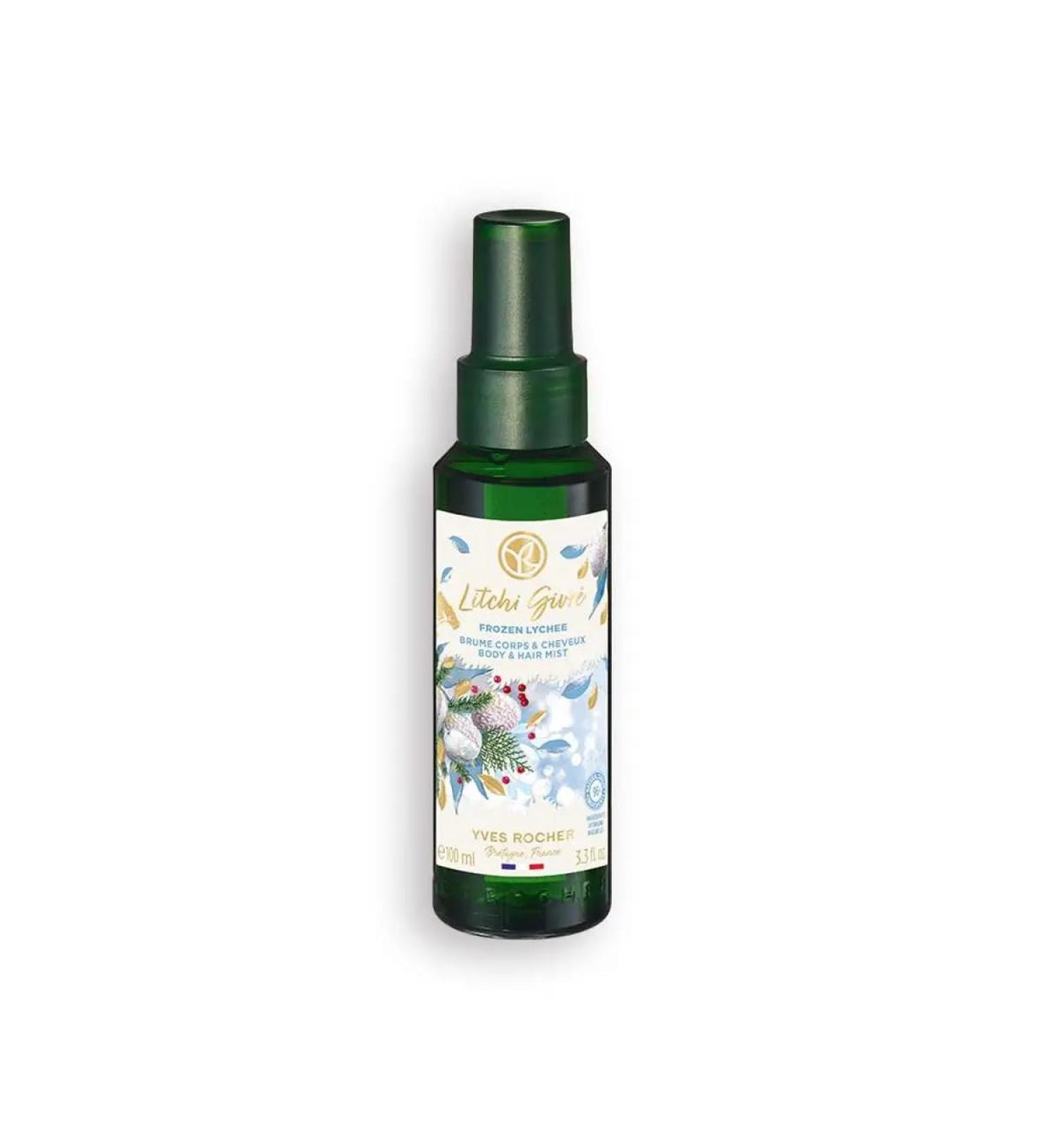 Yves Rocher Sensual Cocktail of Frozen Lychee Hair and Body Spray Mist 100 ml./3.3 fl.oz. Limited Edition Christams New Year