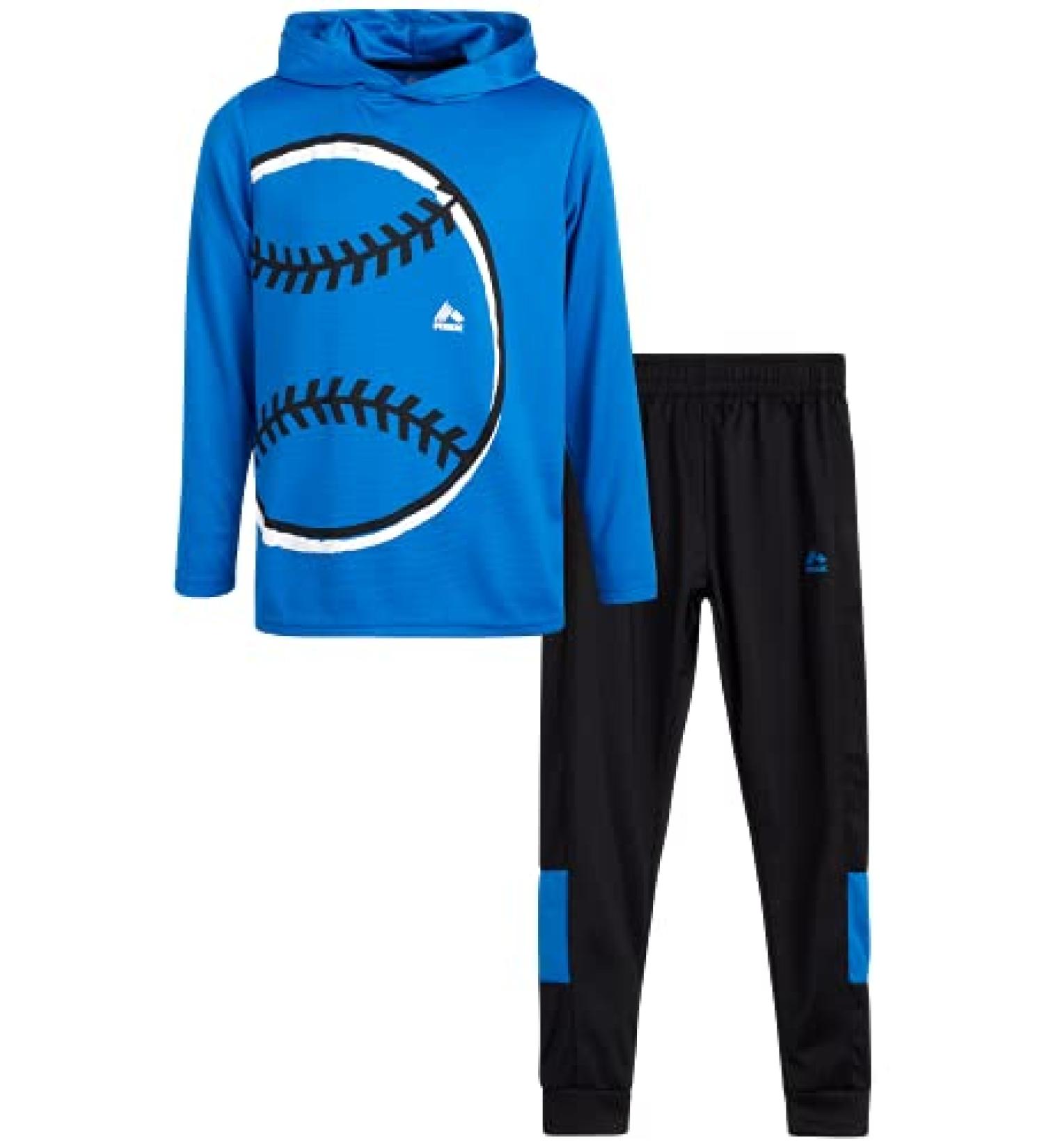 RBX Boys' 2-Piece Thermal Sports Hoodie and Tricot Joggers Set, Size 8-12 - Blue Baseball - Buy Online on SooperMarket.com