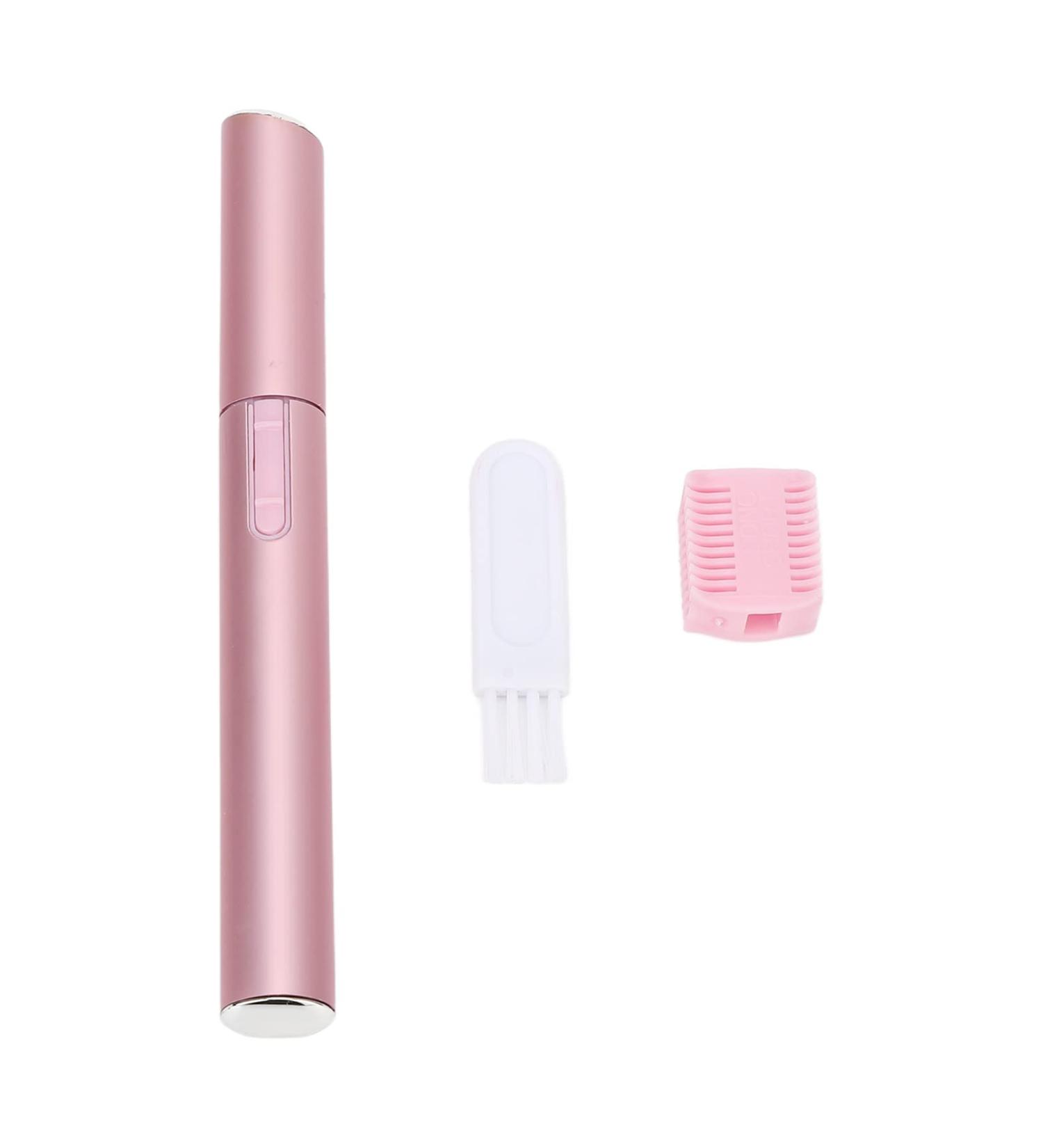 Eyebrow Trimmer for Sensitive Skin - Portable Mini Electric Facial Hair Remover | Pink Aluminum | Shop Internationally - Buy Online on SooperMarket.com