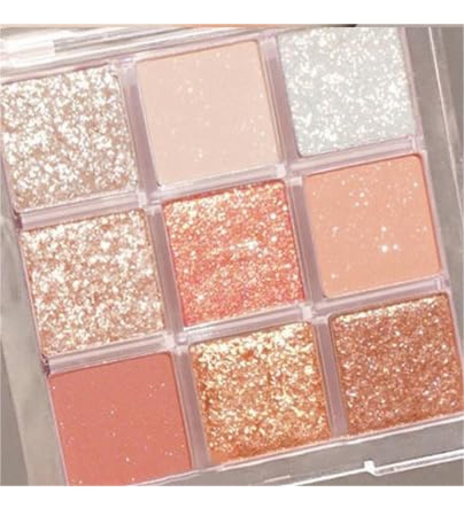 Lovelycat 9 Colors Glitter Eyeshadow Makeup Palette Matte High Pigmented Colorful Creamy Texture Eye Shadow Powder Natural Waterproof Long Lasting Eyeshadow Powder Cosmetics (orange) - Buy Online on SooperMarket.com