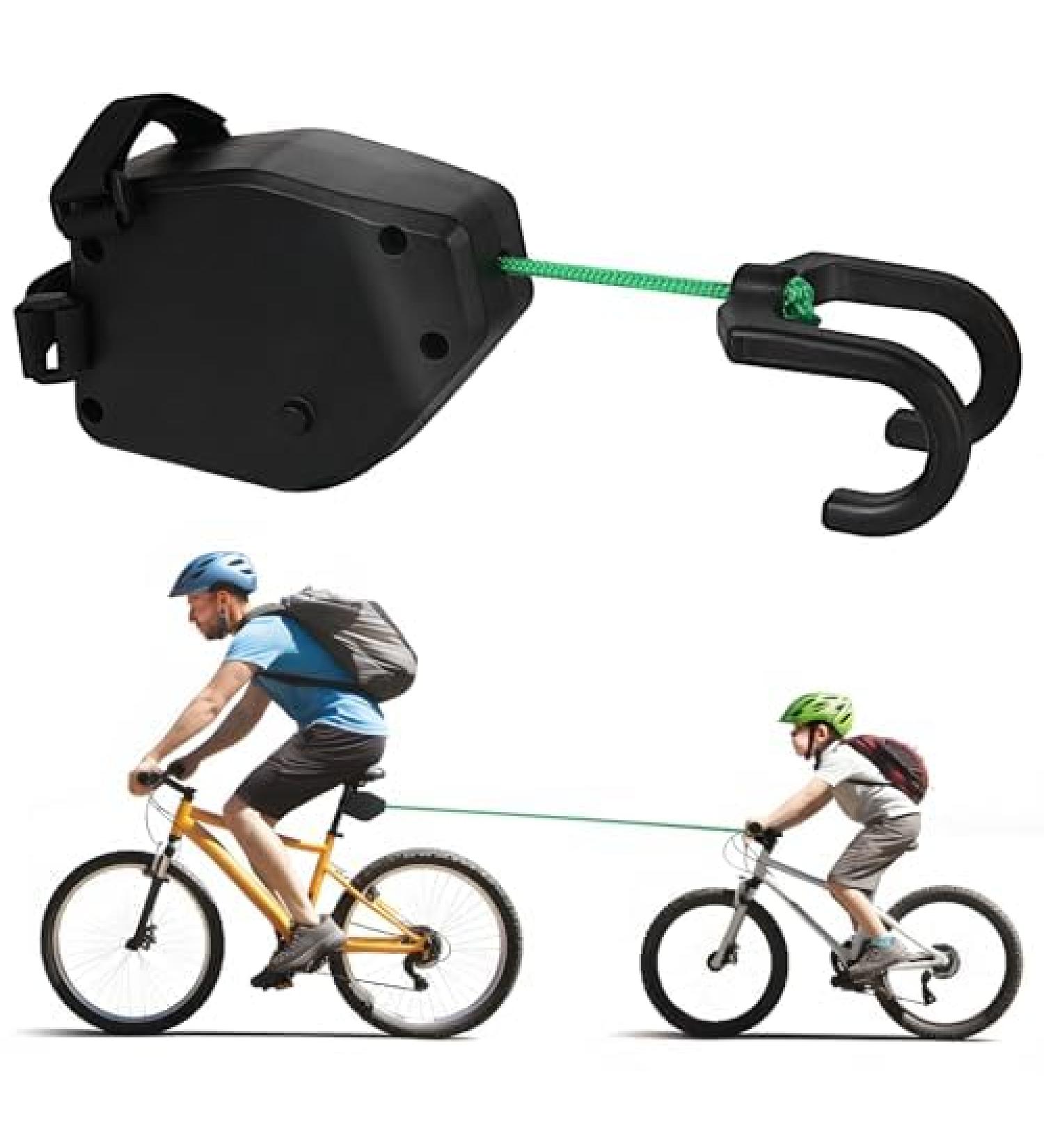 Schappe Rope Bike for Children - 2.5m Retractable Tow Rope System | 500 lbs Capacity | Safe Parent-Child Bike Towing Belt - Buy Online on SooperMarket.com