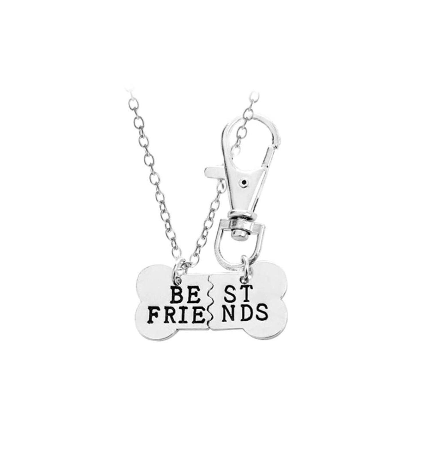 Dog Bone Necklace & Keychain Set | Best Friend Christmas Gifts | Pet Owner Jewelry | Friendship Gift Set - Buy Online on SooperMarket.com