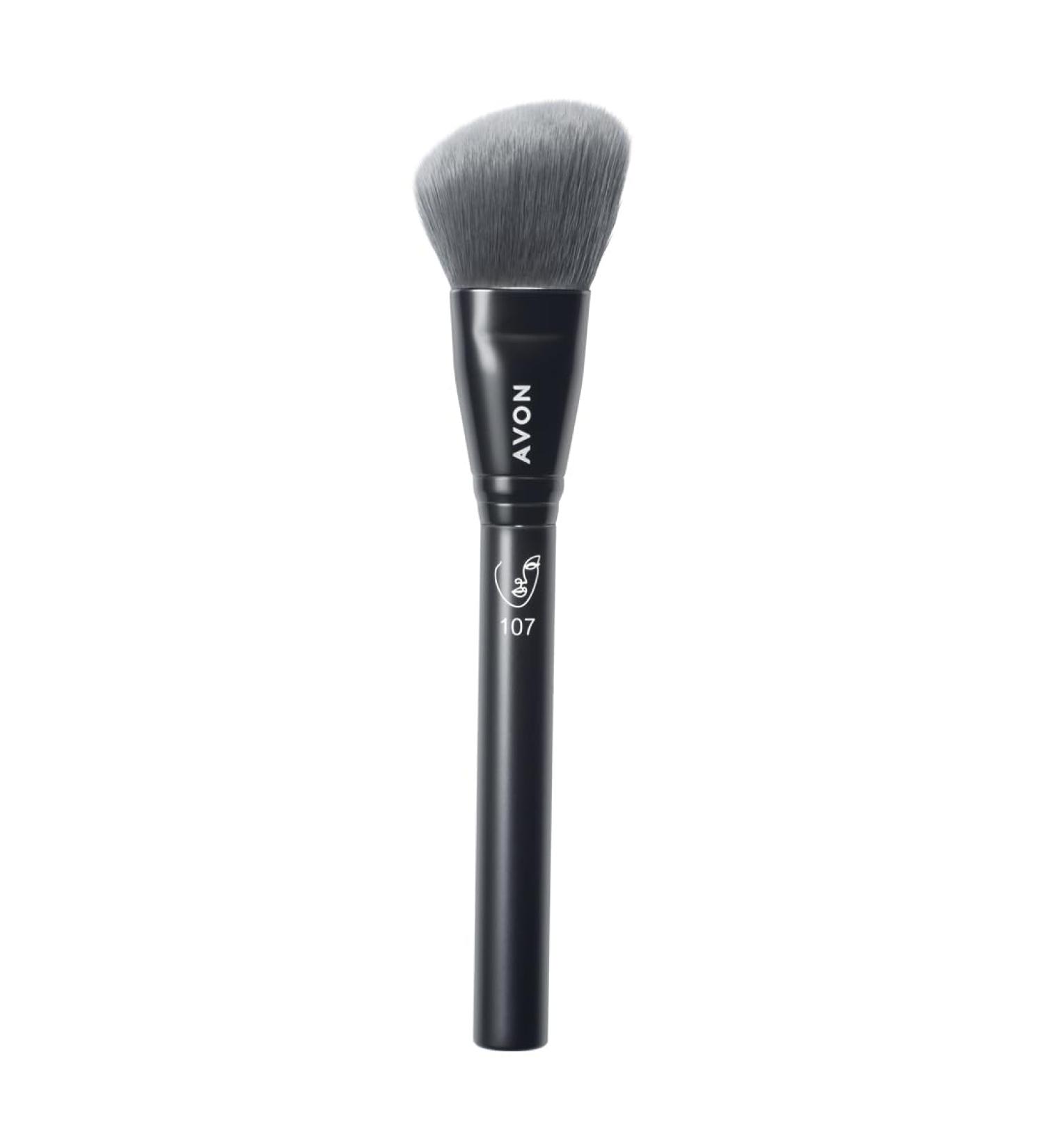 Avon Angled Blush Brush Make-Up Brush with Densely Packed Fibres for Use with Powder and Cream Blusher Vegan Friendly with a Handle Made from Recycled Plastic.