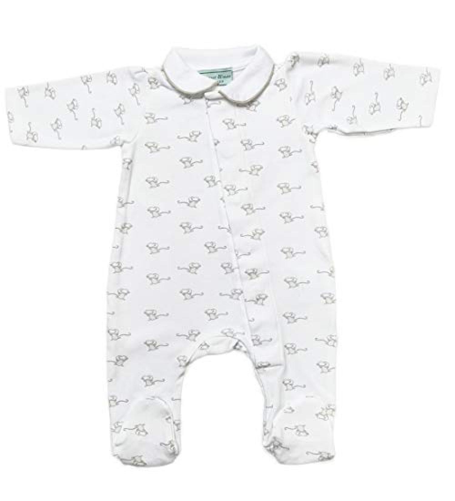 Magnet Mouse: Original Magic Mouse Sleepsuit Cotton Onesie with magnetic fastenings (no fiddly poppers or buttons) Mousey Grey One Size