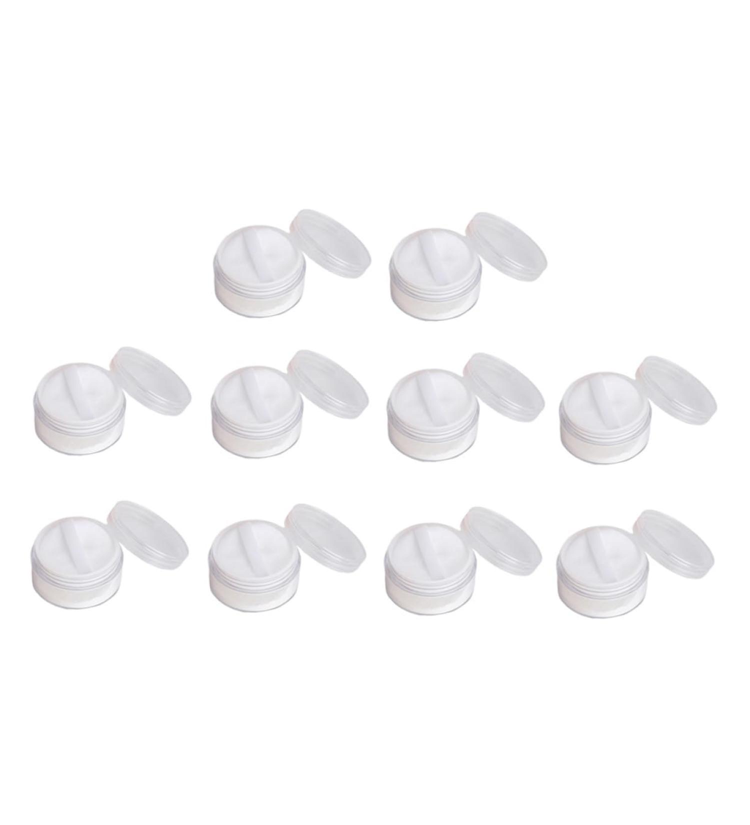 BELLIFFY 10 Pcs Transparent Powder Box Foundation Powder Case Loose Powder Holder Moisturizer Plastic White - Buy Online on SooperMarket.com