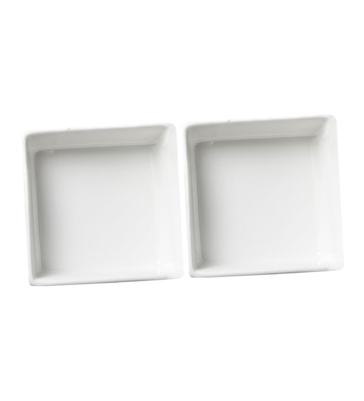 ABOOFAN 2pcs Sauce Dish Dishes Porcelain Saucer Dish Snack Plate Square Seasoning Dish Mini Porcelain Bowls Small Snack Dish Food Seasoning Dish White Ceramics Condiment Platter - Buy Online on SooperMarket.com