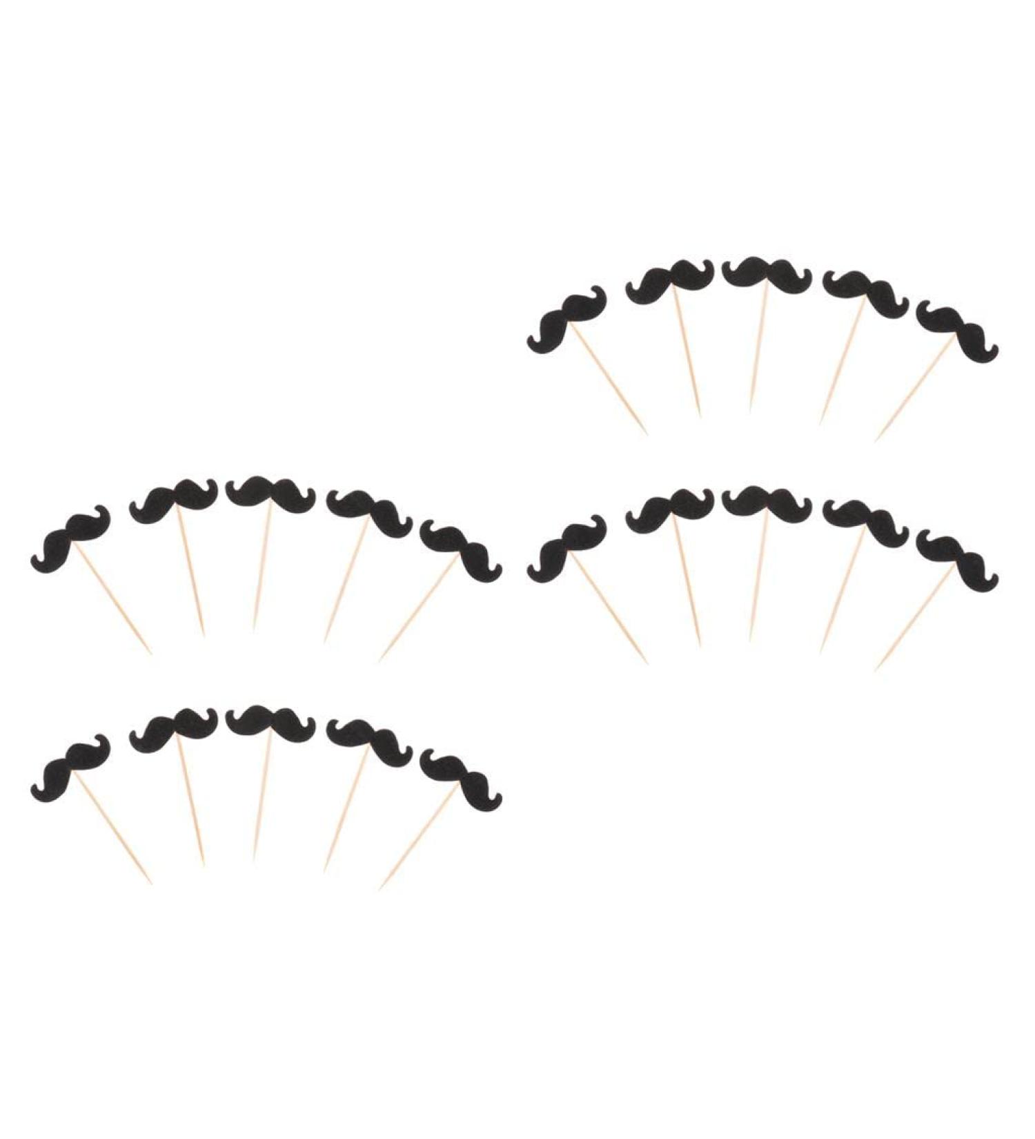 Luzhengyang 20pcs Mustache Stick Cupcake Birthday Wedding Cake Topper - Buy Online on SooperMarket.com