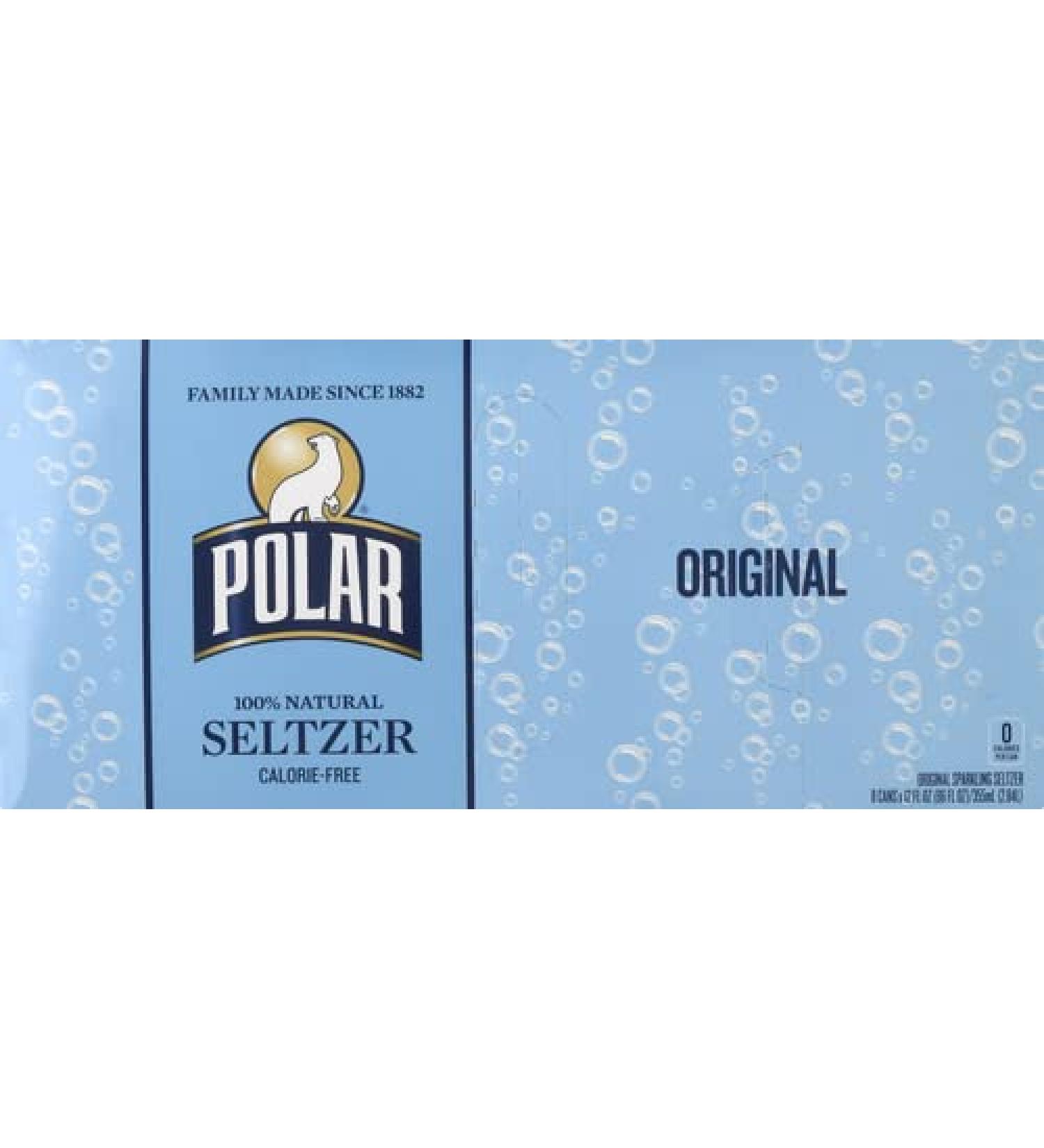 Polar Seltzer Water Original, 12 fl oz cans (8 pack)