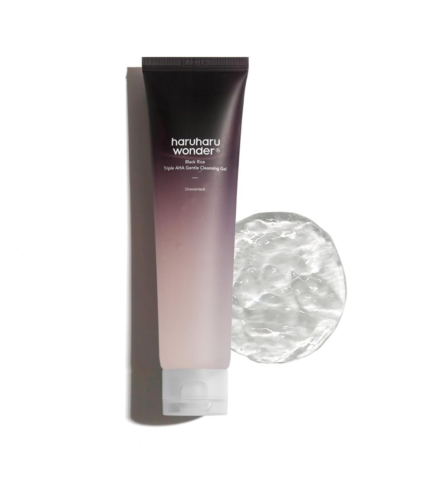 HARUHARU Wonder Black Rice Triple AHA Cleansing Gel - Hydrating Gentle Exfoliating Vegan - 3.38 fl oz - Ideal for Travel - Buy Online on SooperMarket.com