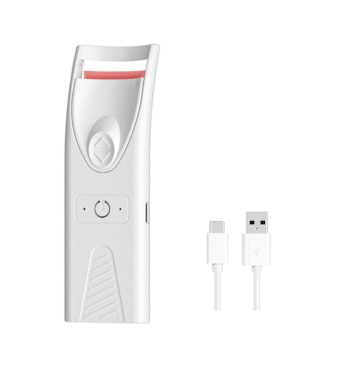 MRNHA White YJ02 Eyelashes Curls Portable Small Electric Heated Eyelash Curler Long Lasting Electric Heated Comb Makeup Tool - Buy Online on SooperMarket.com