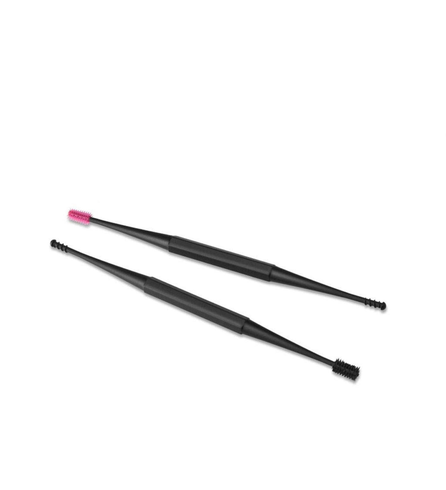 HEIMEABI Soft Silicone Ear Pick Double-Ended Earpick Ear Wax Curette Remover Ear Cleaner Ear Waxing Kit (Black One Size) Black One Size