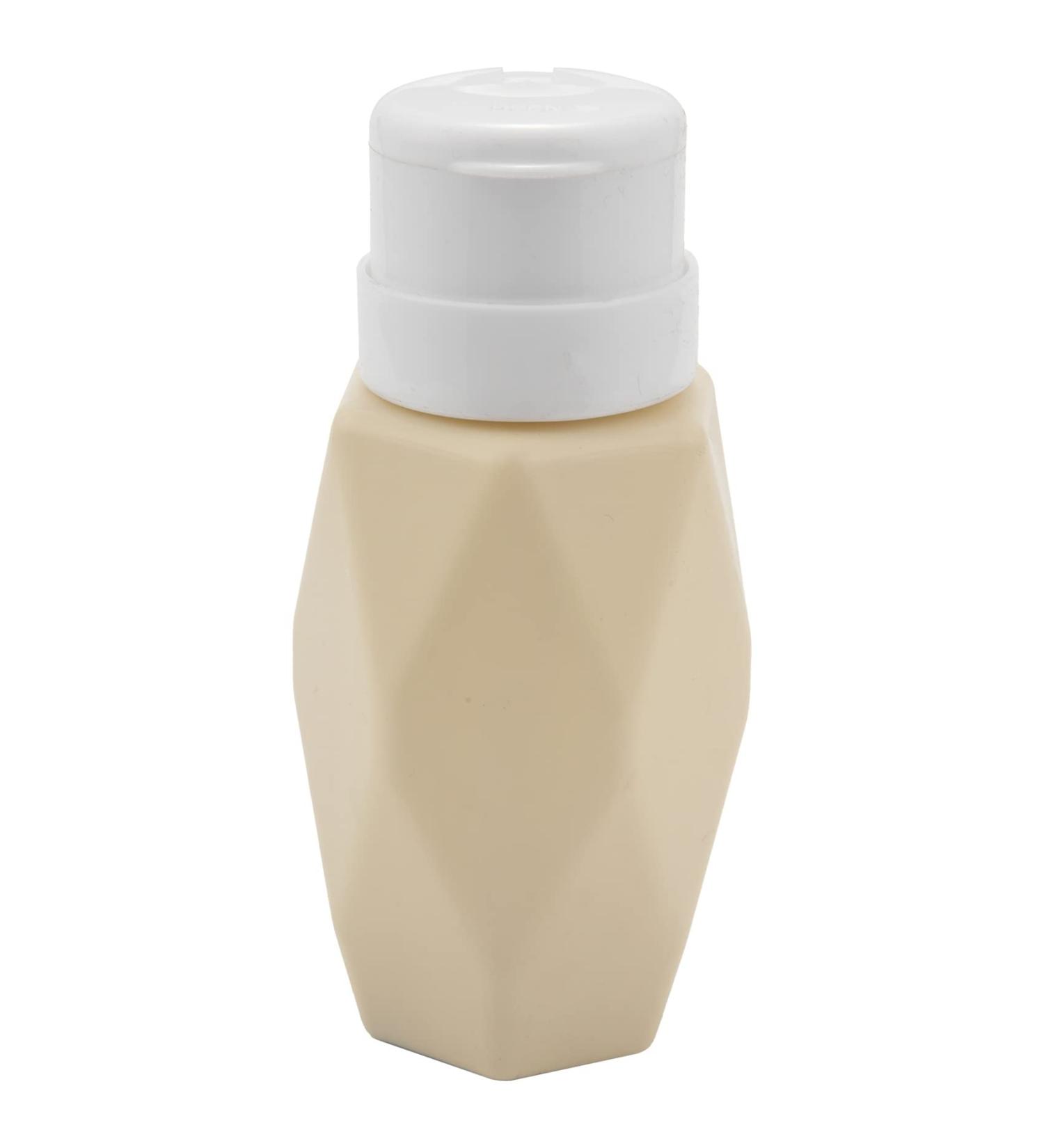 Desikixudy Beige Nail Art Pump Dispenser Empty 200ML Bottle Acrylic Gel Polish Remover Cleaner Liquid Container Storage Manicure Tool - Buy Online on SooperMarket.com