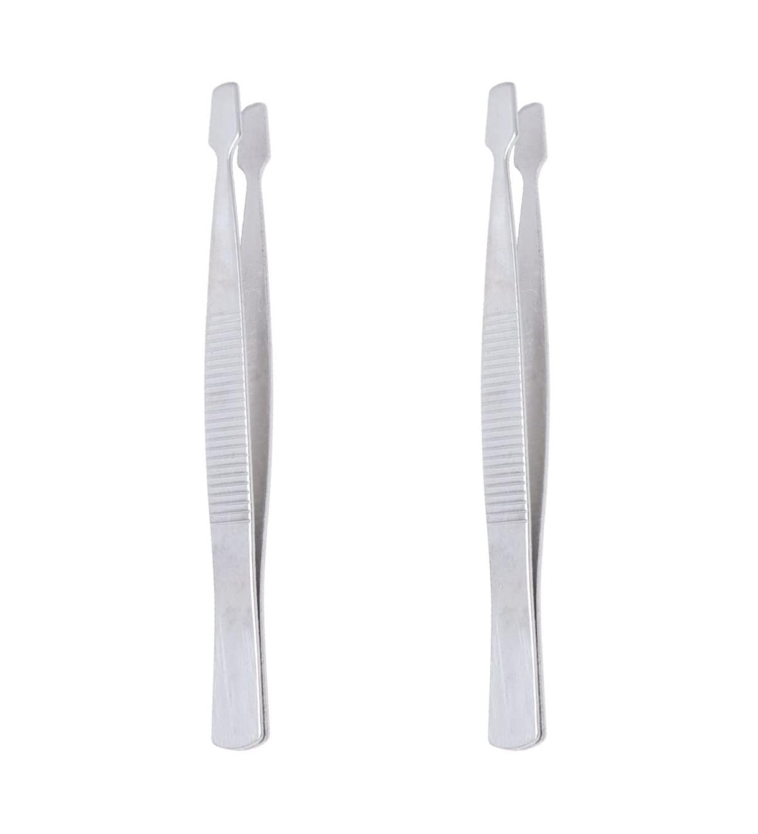 Mipcase Small Tweezers 2 Pcs Set - 11cm Insect Layering Tools - Silver Precision Tweezers for Craft & Detail Work - Buy Online on SooperMarket.com