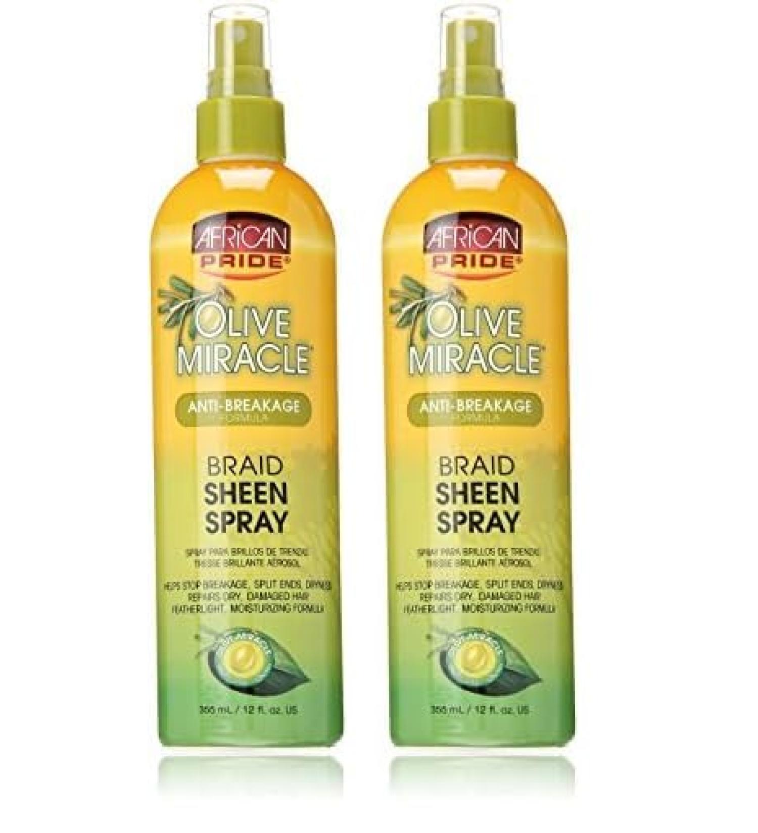 African Pride Olive Miracle Braid Sheen Spray 12 Oz (438125) (Pack of 2) 12 Ounce (Pack of 2) - Buy Online on SooperMarket.com