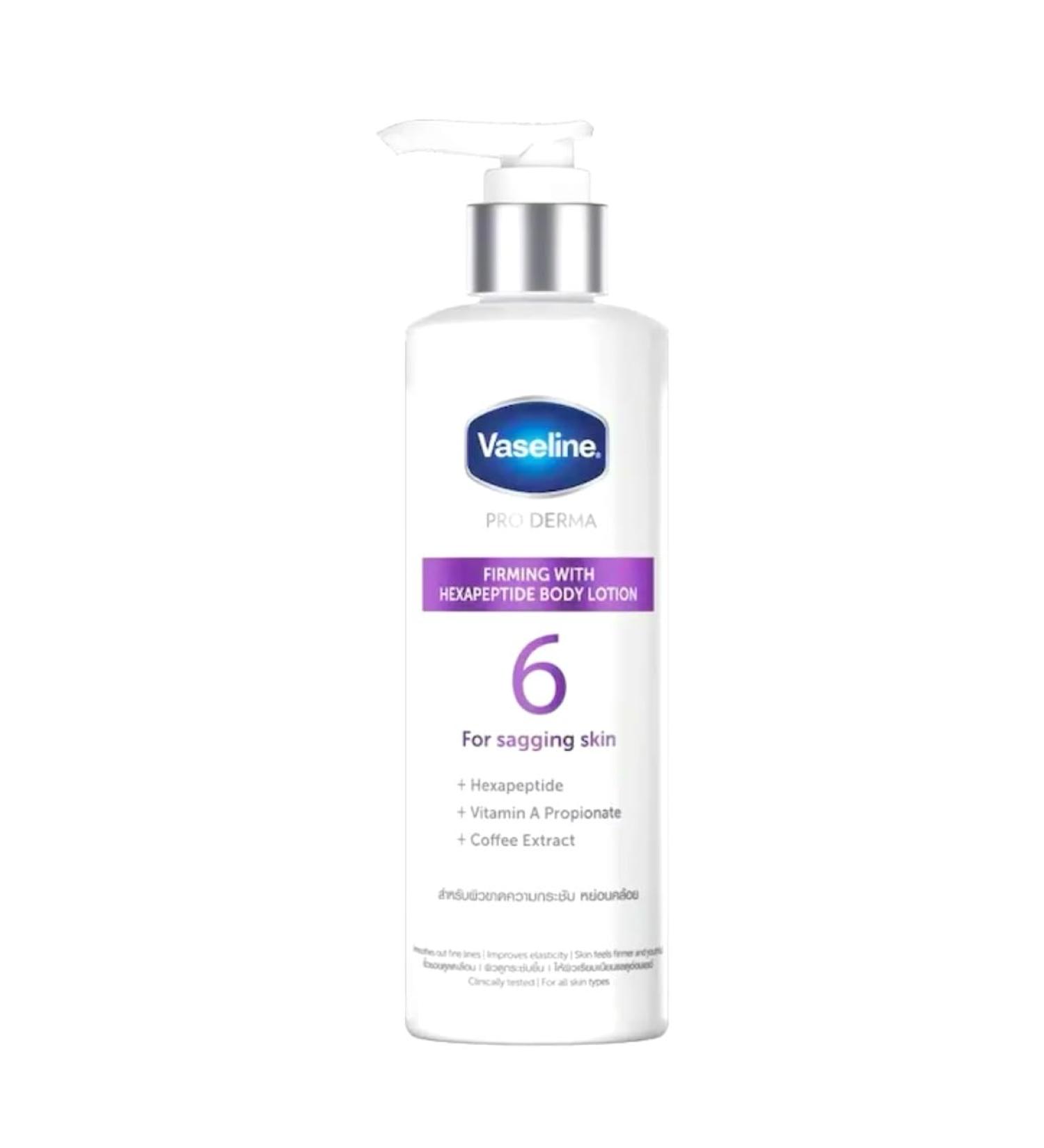 Vaseline Pro Derma Firming Body Lotion 250ml - Anti-Aging Hexapeptide & Vitamin A for Sagging Skin - International Shipping Available - Buy Online on SooperMarket.com