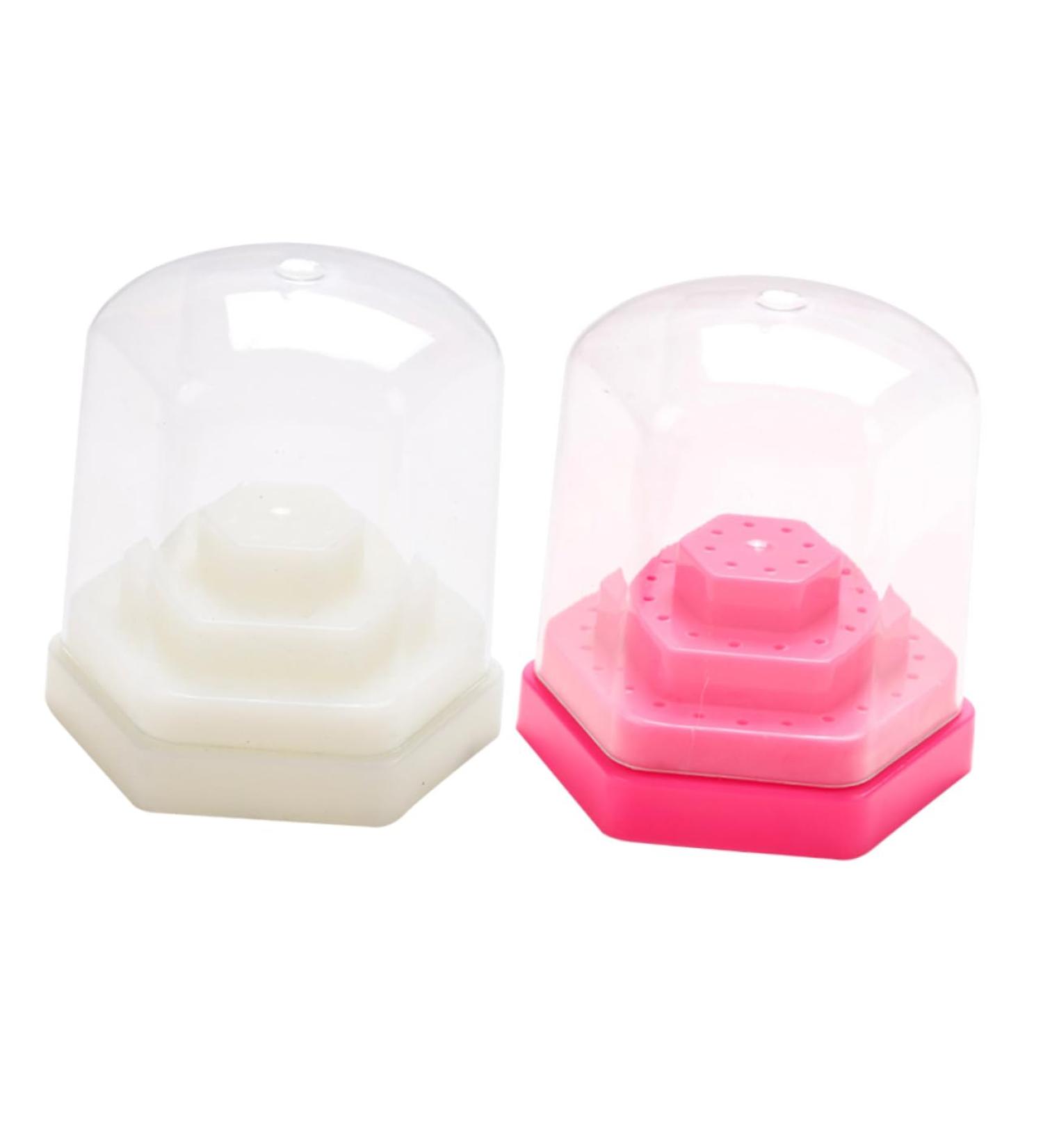 Beavorty 2PCS grinding head storage box Nail Drill Bit Container nail drill bits stand nail grinding organizer Nail Drill Bits Display stand nail bit white multicolor set plastic - Buy Online on SooperMarket.com