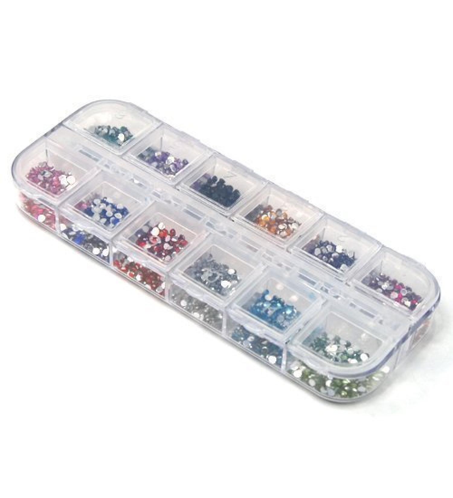 Accessotech 3000 Mix Colour Nail Art Glitter Gems Rhinestones Round Diamante Deco Decoration - Buy Online on SooperMarket.com
