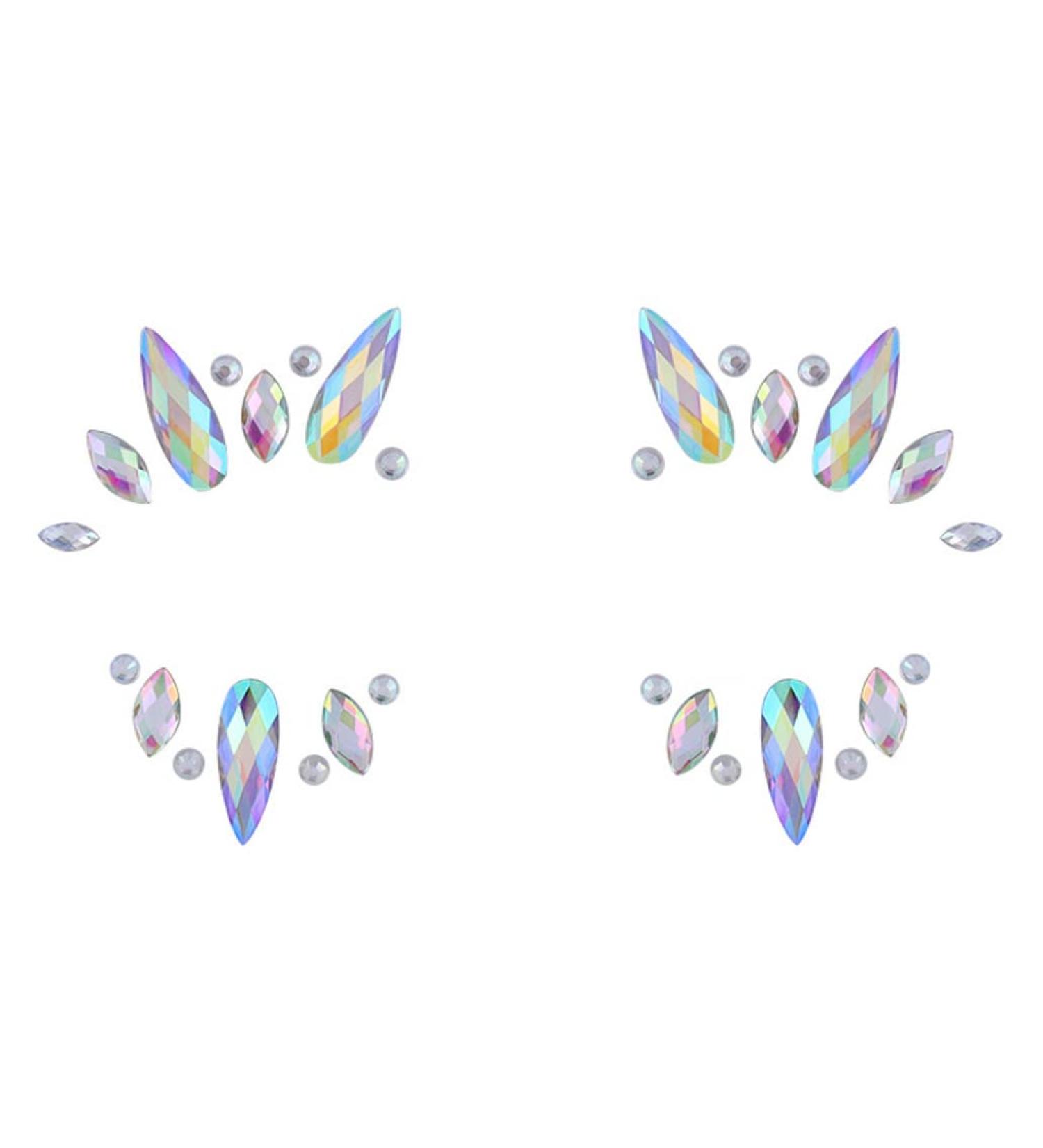 Face Gems Stickers Crystal Rhinestone Tattoos Women Eyes Stickers for Halloween Festival Style2 Stickers - Buy Online on SooperMarket.com