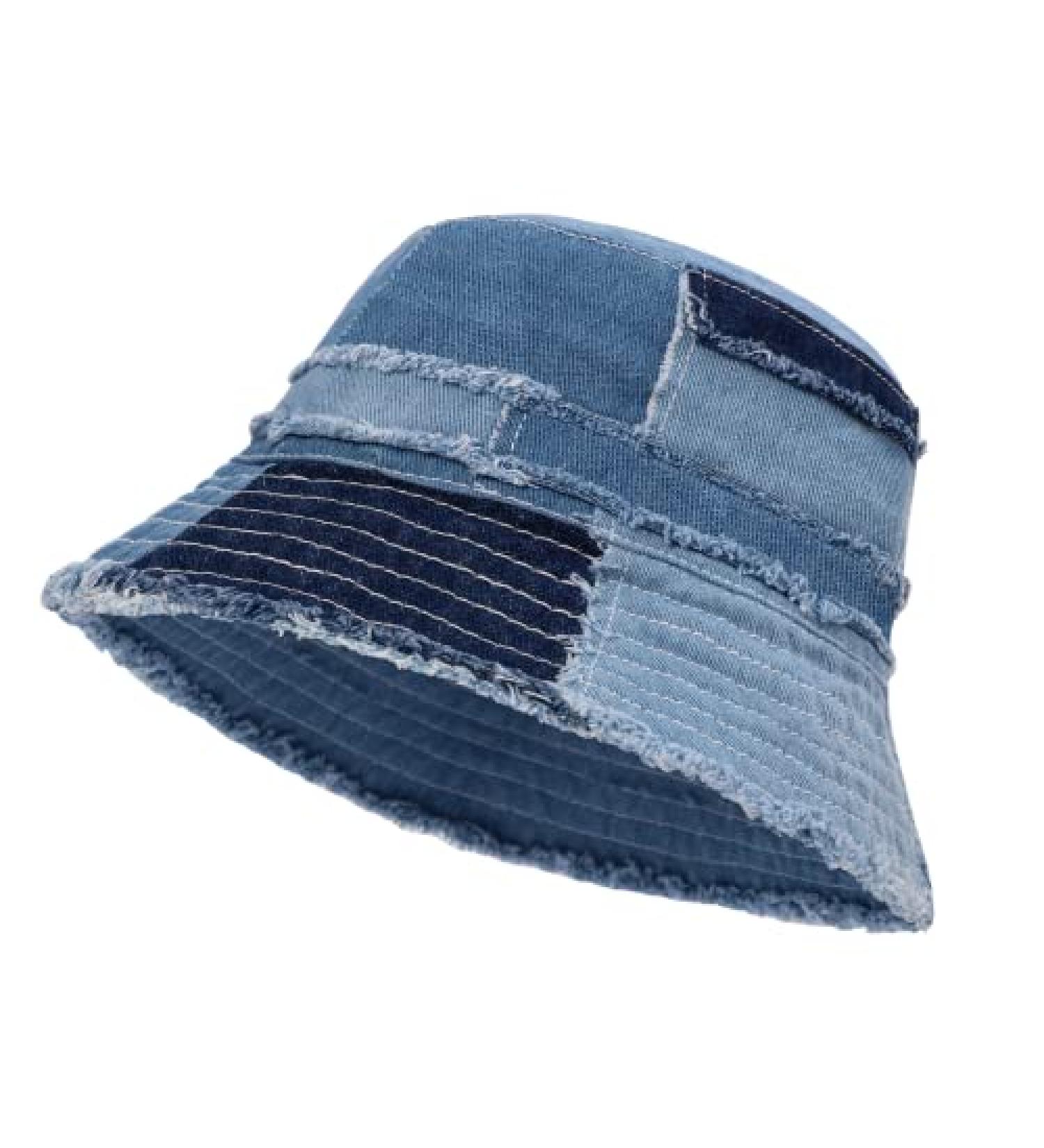 GuanGu Distressed Denim Bucket Hat | Wide Brim Sun Cap for Men & Women | Lightweight & Packable for Beach & Travel - Large-X-Large - Buy Online on SooperMarket.com
