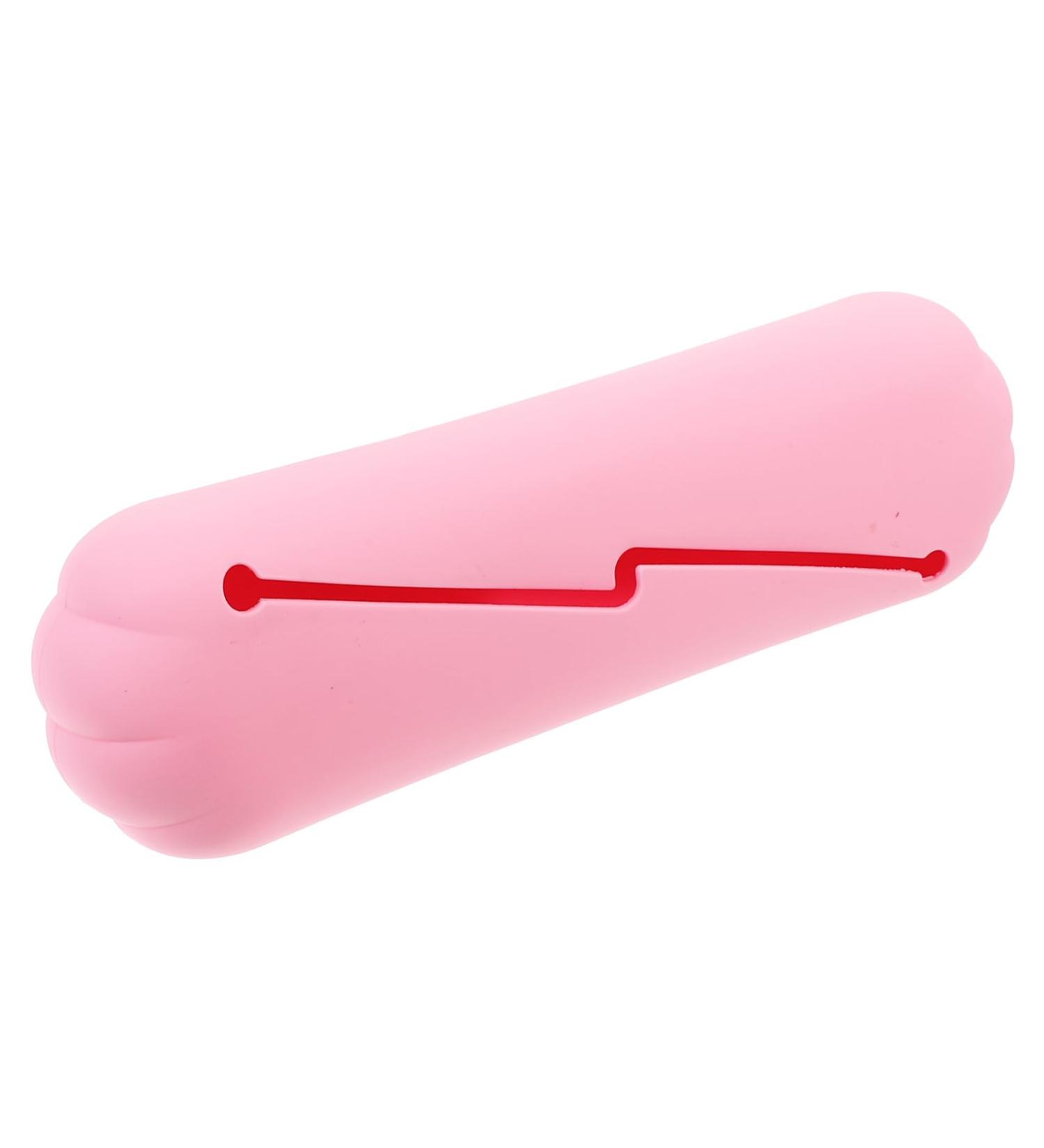 Angoily Silicone Makeup Brush Organizer Bag - Pink Cosmetic Brush Holder & Storage - Small Makeup Bags (20.5x6.5cm) for International Shipping - Buy Online on SooperMarket.com