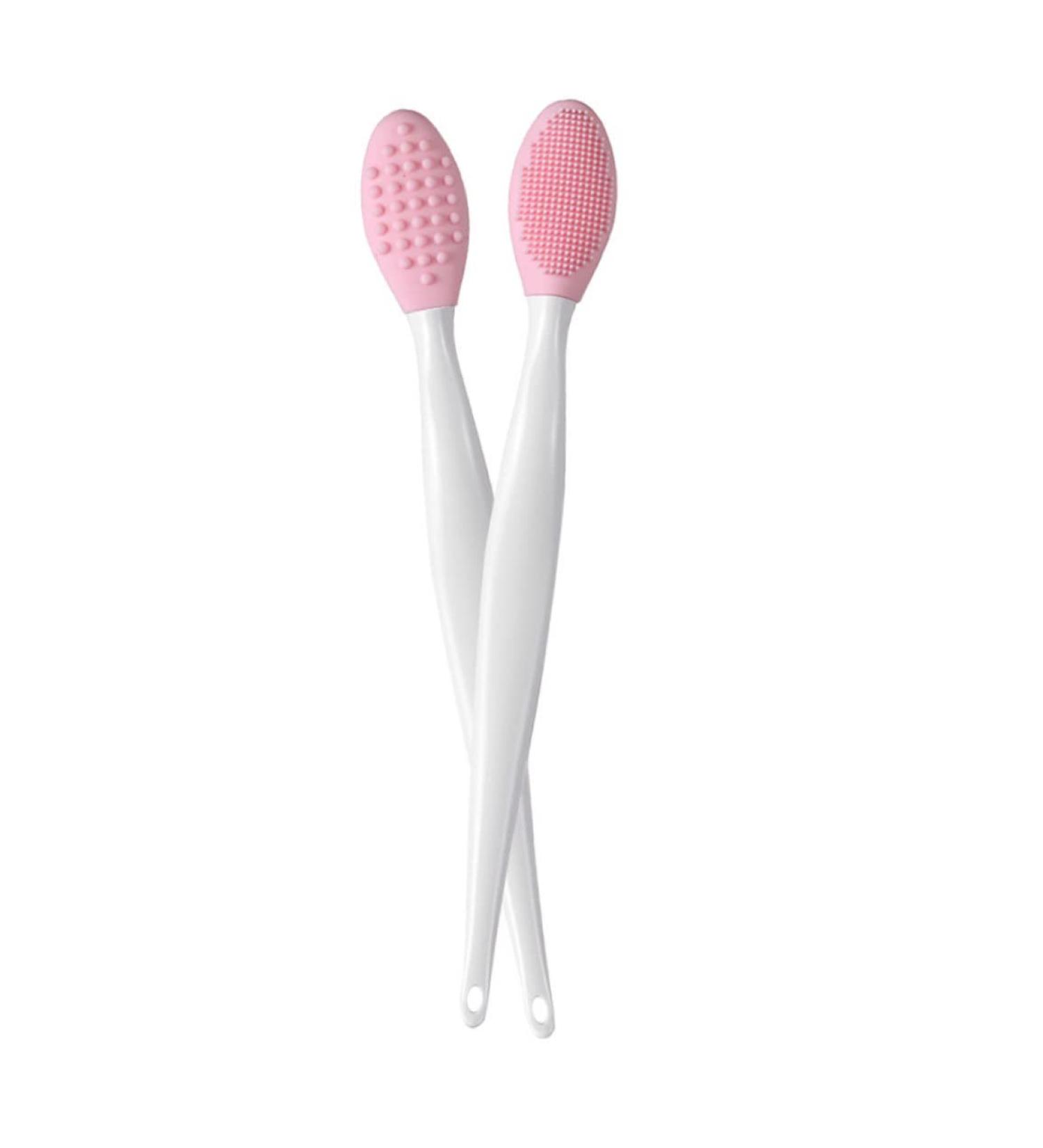 Silicone Lip Brush & Double Sided Nose Scrubber - 2PCS Exfoliating Blackhead Cleaner - Soft & Effective - Buy Online on SooperMarket.com