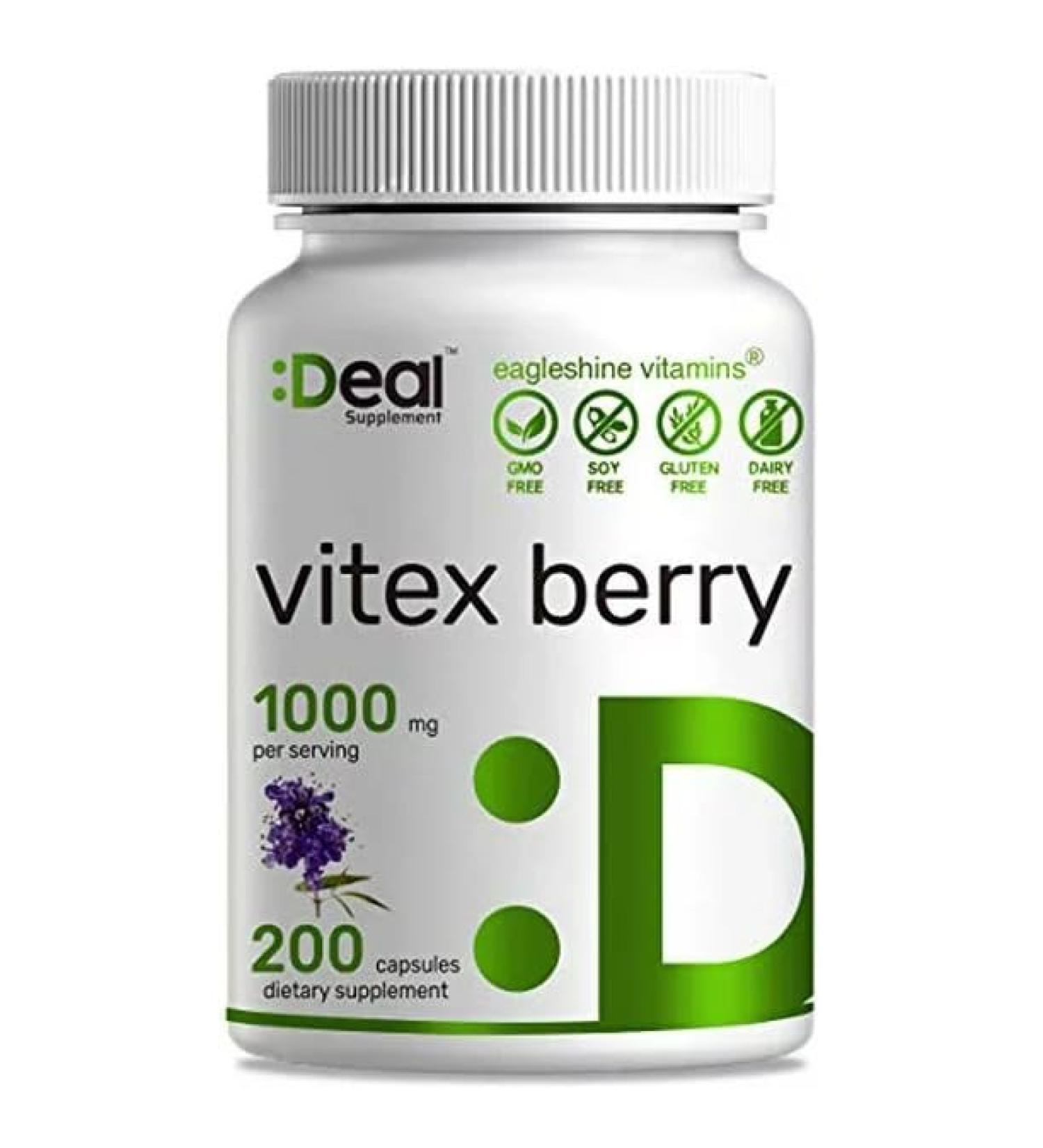 LLK Vitex Chasteberry Extract 1000mg - Hormone Balance for Women's Fertility, PMS & Menopause - 200 Capsules - Buy Online on SooperMarket.com