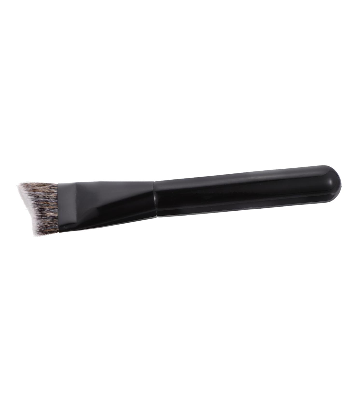 1 Pc 3D Contouring Makeup Brush - Black Foundation Brush with Wooden Handle | International Shipping Available - Buy Online on SooperMarket.com
