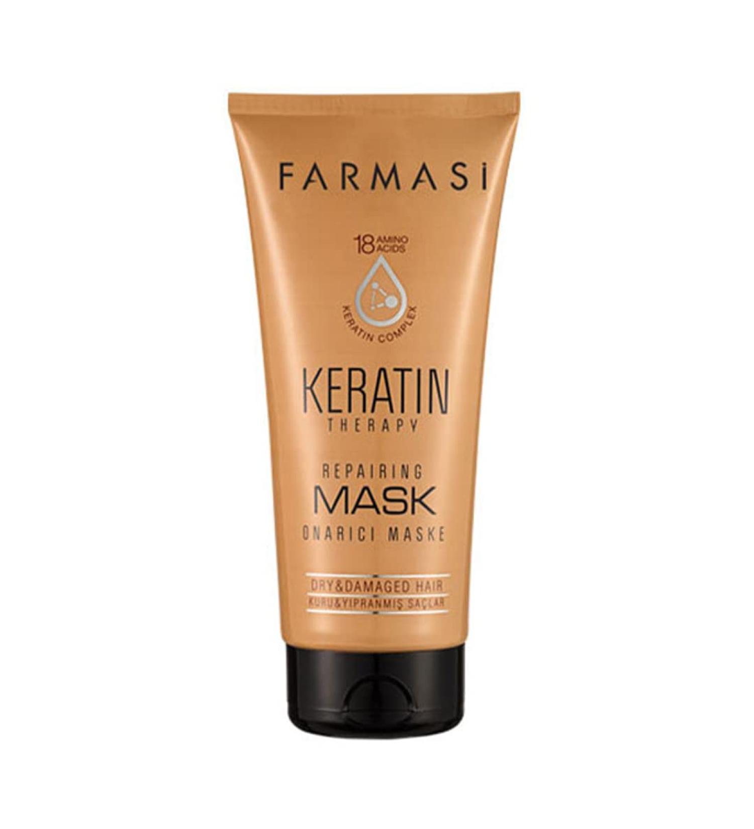 FARMASi Professional Keratin Therapy Hair Mask - Repair & Restore for Dry, Damaged, Color-Treated Hair - 6.7 fl. oz / 200 ml - Buy Online on SooperMarket.com