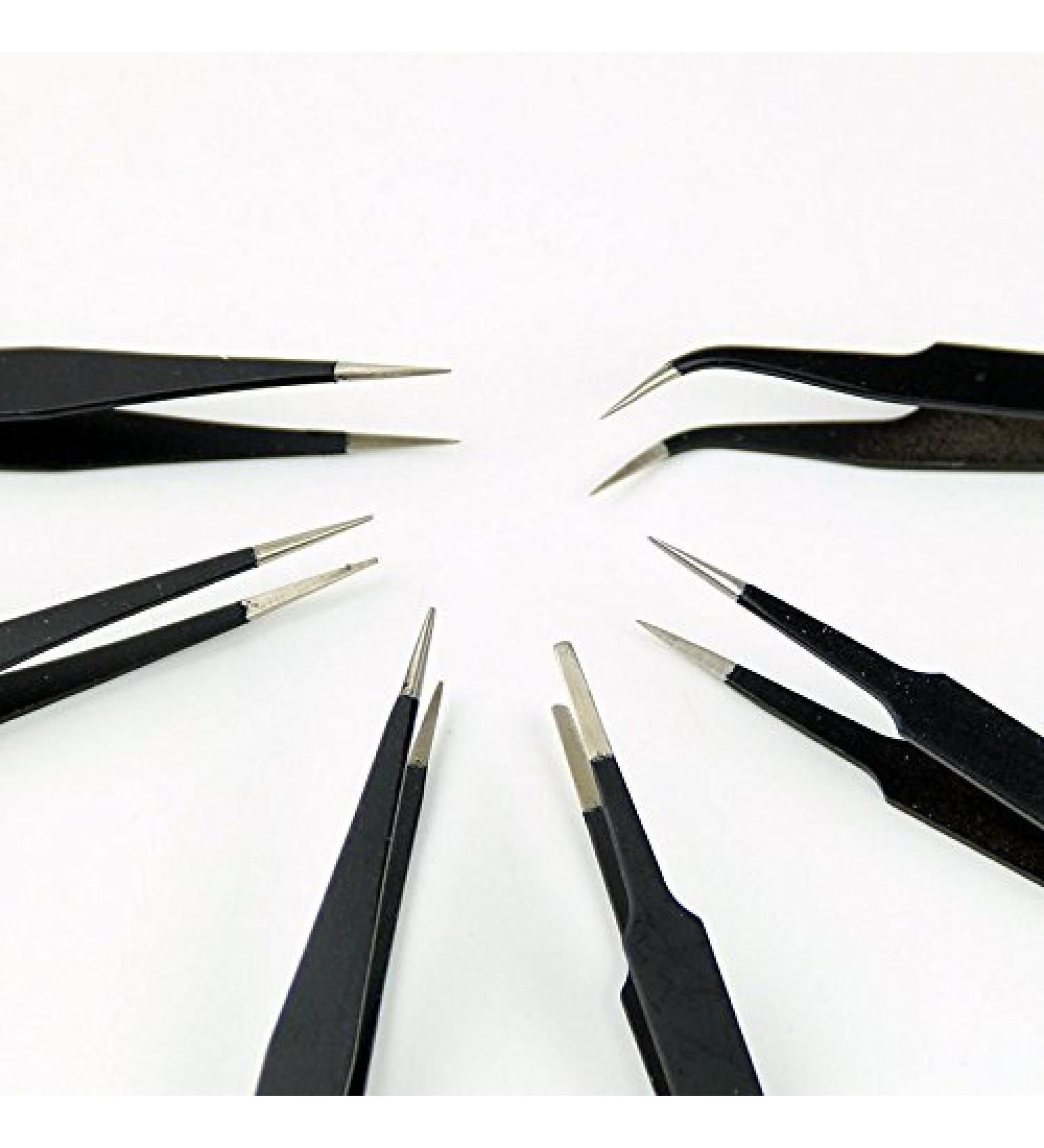 6pcs Stainless Antistatic Precision Tweezers BGA Set for Women Hair Remover & Beauty Instrument - Buy Online on SooperMarket.com