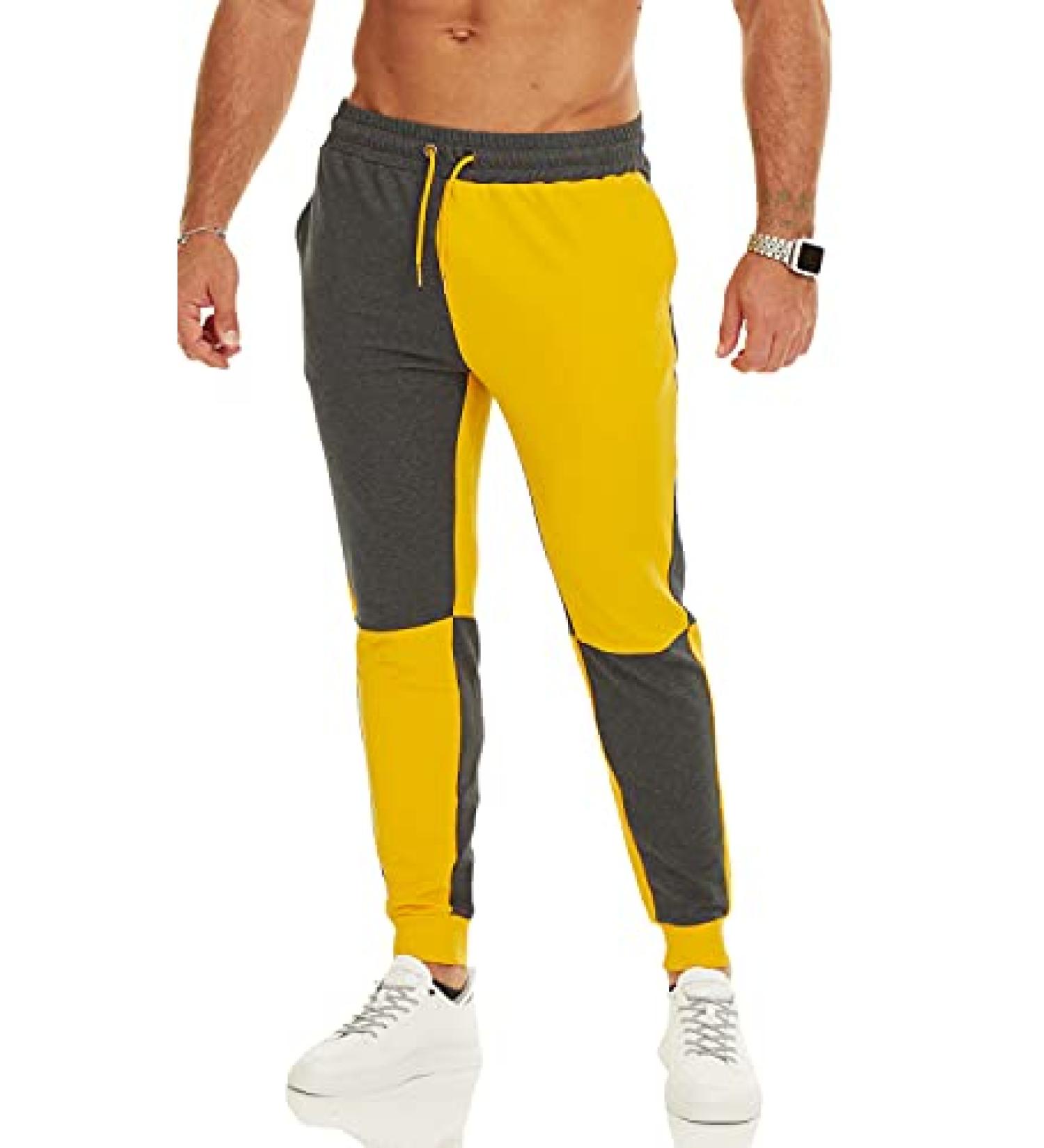 Ouber Men's Stylish Athletic Sweatpants - Yellow X-Large - Buy Online on SooperMarket.com