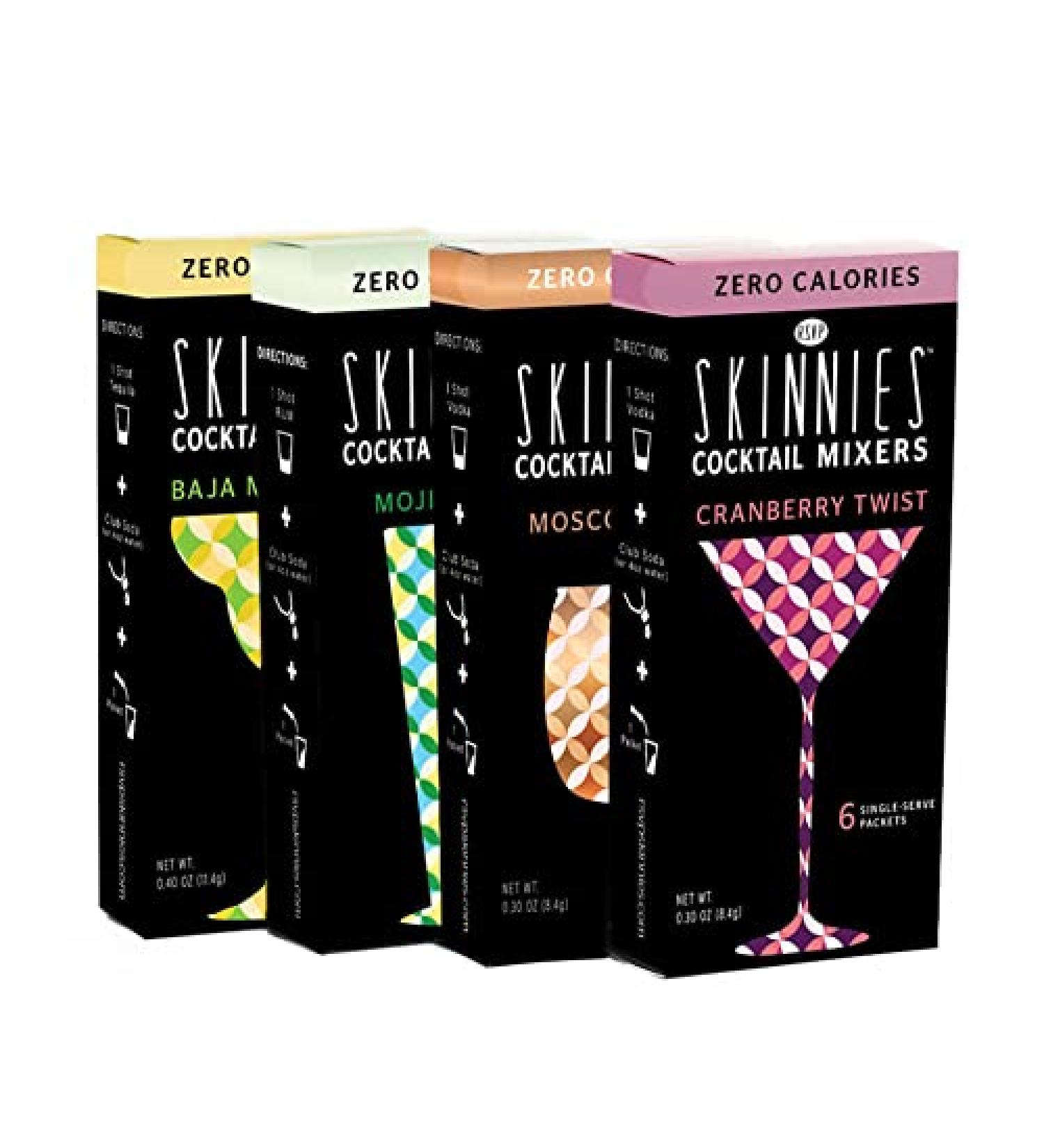 RSVP Skinnies Zero Sugar Cocktail Mixer Variety Pack - 24 Drink Powders, Low Carb & Gluten Free - Buy Online on SooperMarket.com