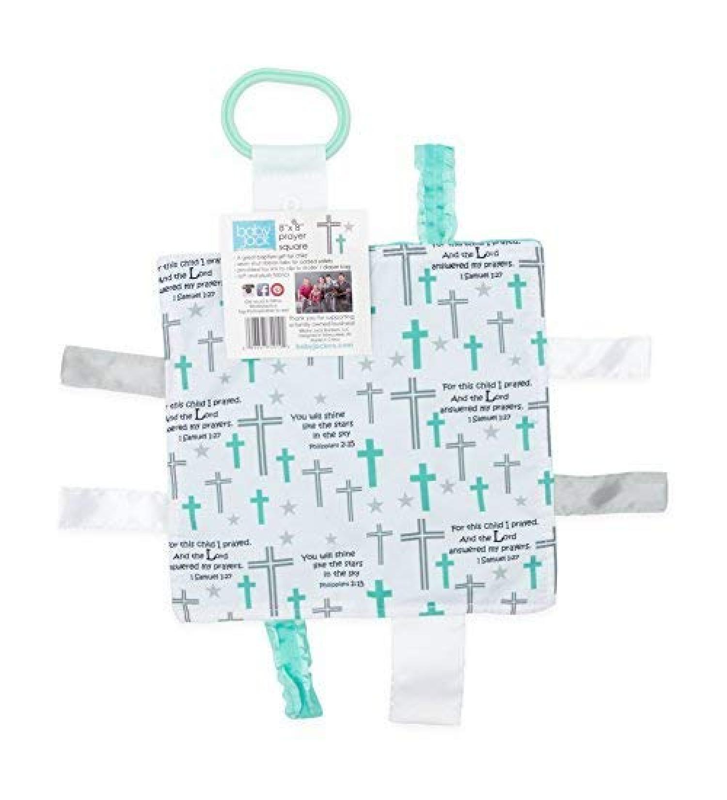 Baby Sensory Security & Teething Lovey Blanket - 8x8 - Minky Dot Fabric - Prayer Design - Buy Online on SooperMarket.com