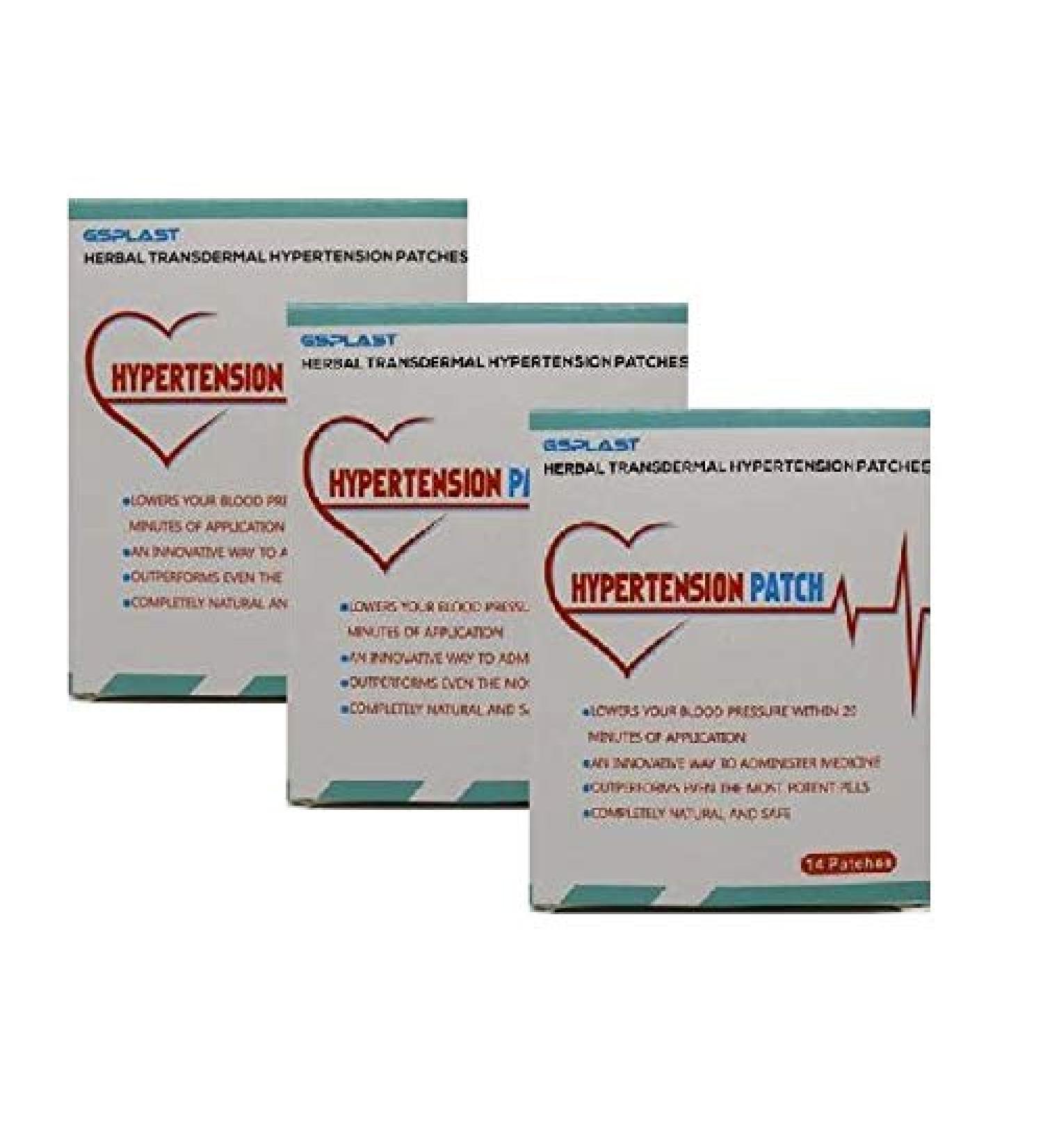 Herbal 100% Natural Lowering Blood Pressure Heat transdermal Patch for Hypertension (3 Boxes) 42 Patches - Buy Online on SooperMarket.com