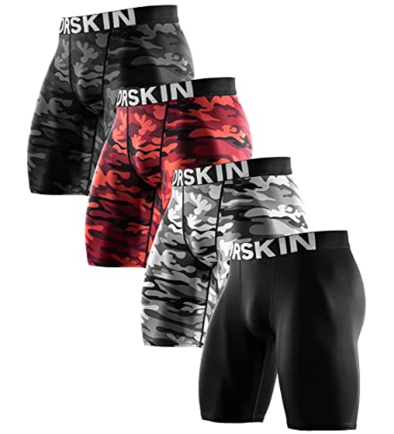 DRSKIN Men's Compression Shorts - Black Camo Gray Red Black - 4 pack Large - Buy Online on SooperMarket.com