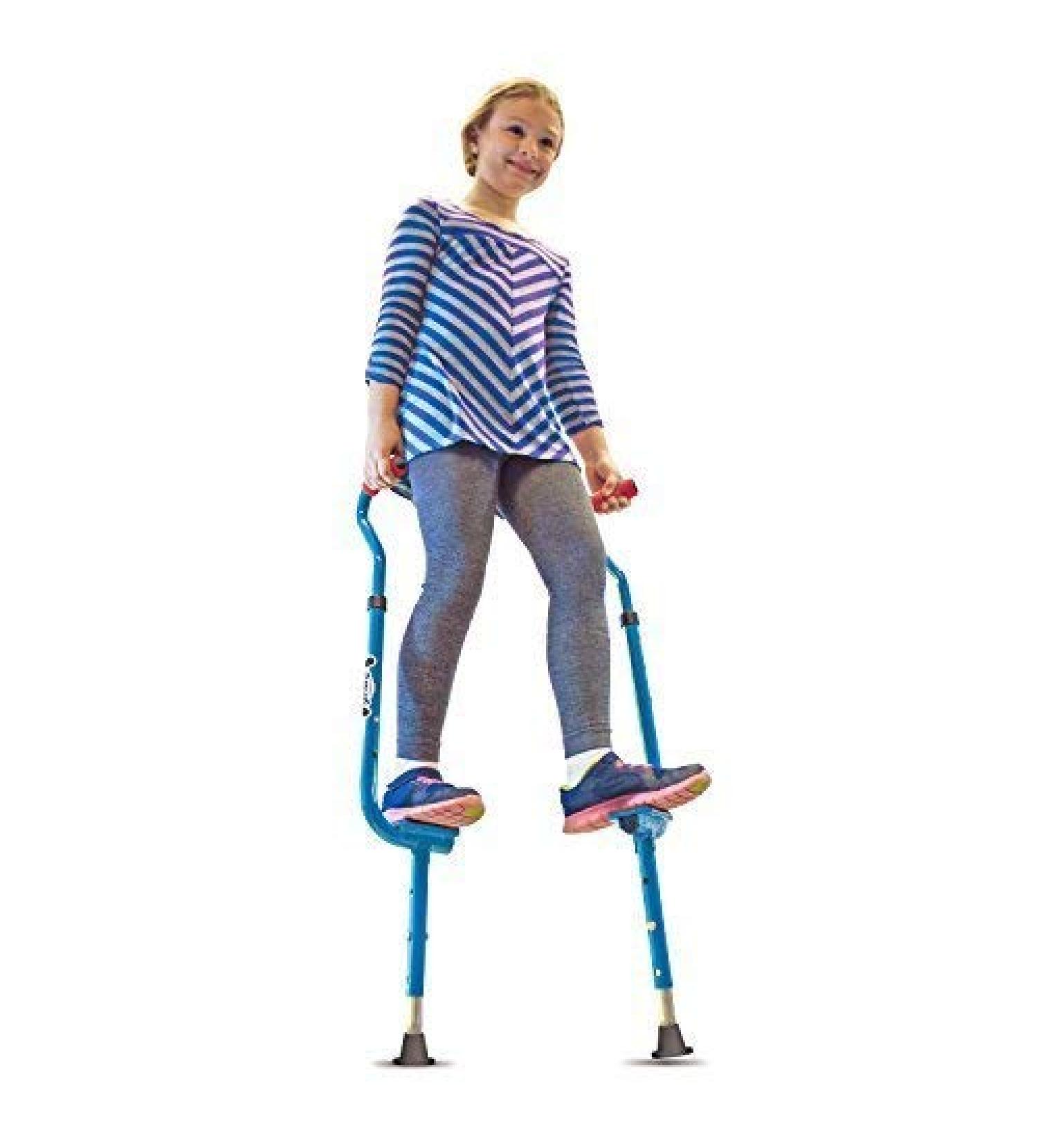 Geospace Original Walkaroo 'Wee' Balance Stilts for Kids (Ages 4+), Adjustable Height, Active Play - Red or Blue - Buy Online on SooperMarket.com
