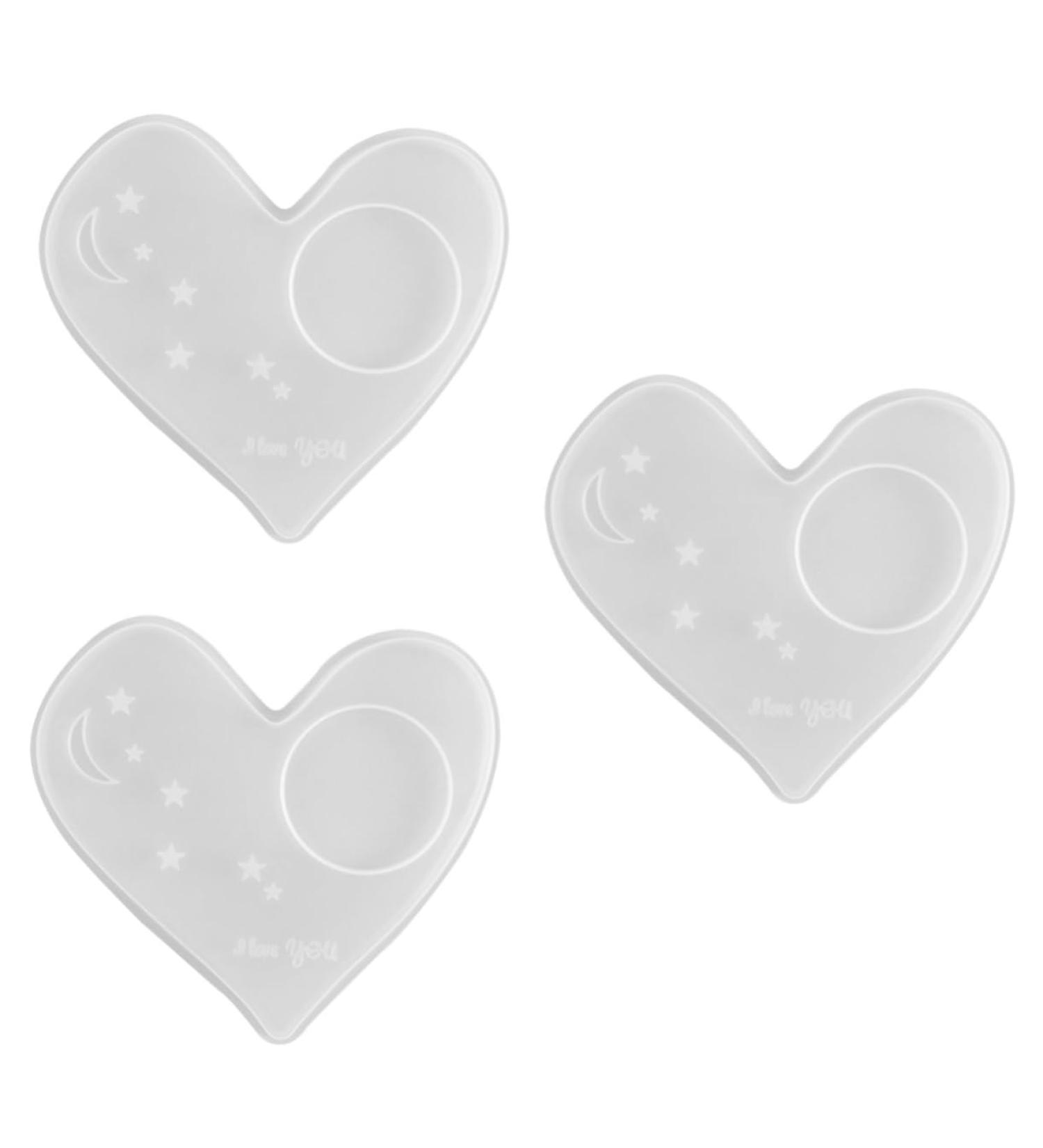 NUOBESTY 3pcs Coaster Mold Silicone Molds Heart Silicone Zip Pull Crystal Epoxy Mold Crafts Heart-shaped Whitex3pcs 13.6X13CMx3pcs - Buy Online on SooperMarket.com