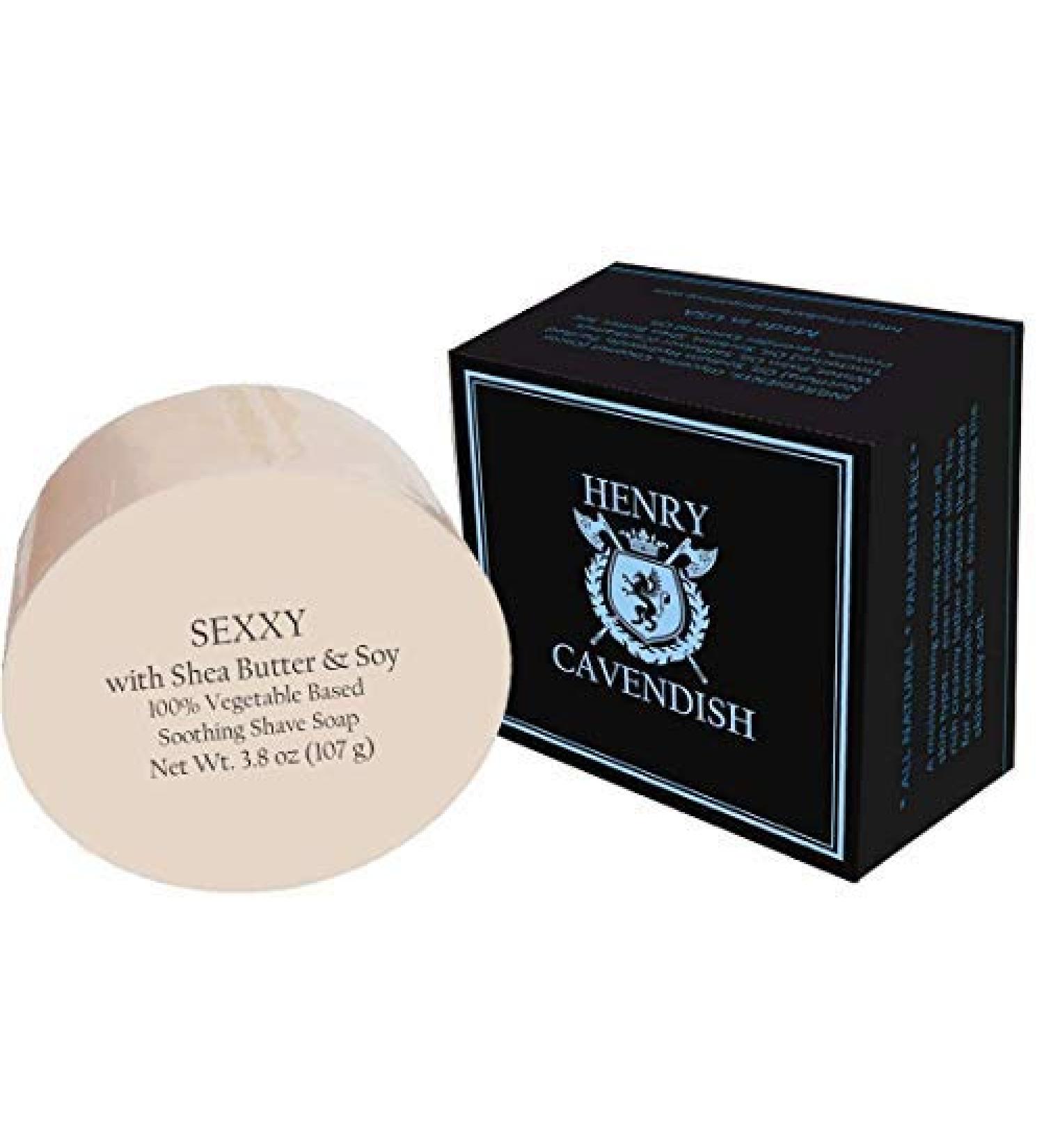 Henry Cavendish Sexxy (Fresh Cedar Blend) Shave Soap - Premium Natural Shaving Puck for Men & Women | Shea Butter & Coconut Oil for Rich Lather | Moisturizing & Comfortable Shave - Buy Online on SooperMarket.com