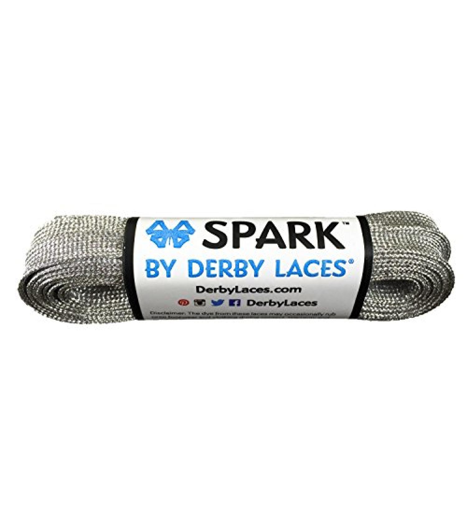 Derby Laces Silver 96 Inch Spark Skate Lace for Roller Derby, Hockey and Ice Skates, and Boots
