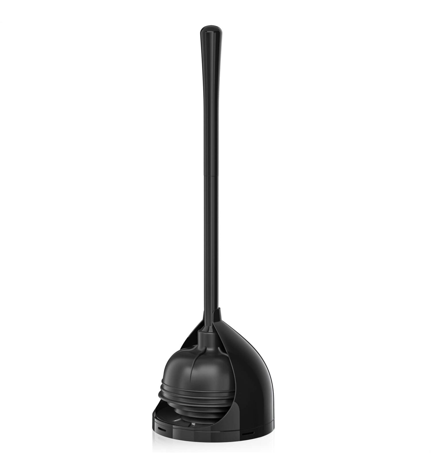Uptronic All-Angle Toilet Plunger with Holder - Heavy Duty Black Plunger for Bathroom - Buy Online on SooperMarket.com