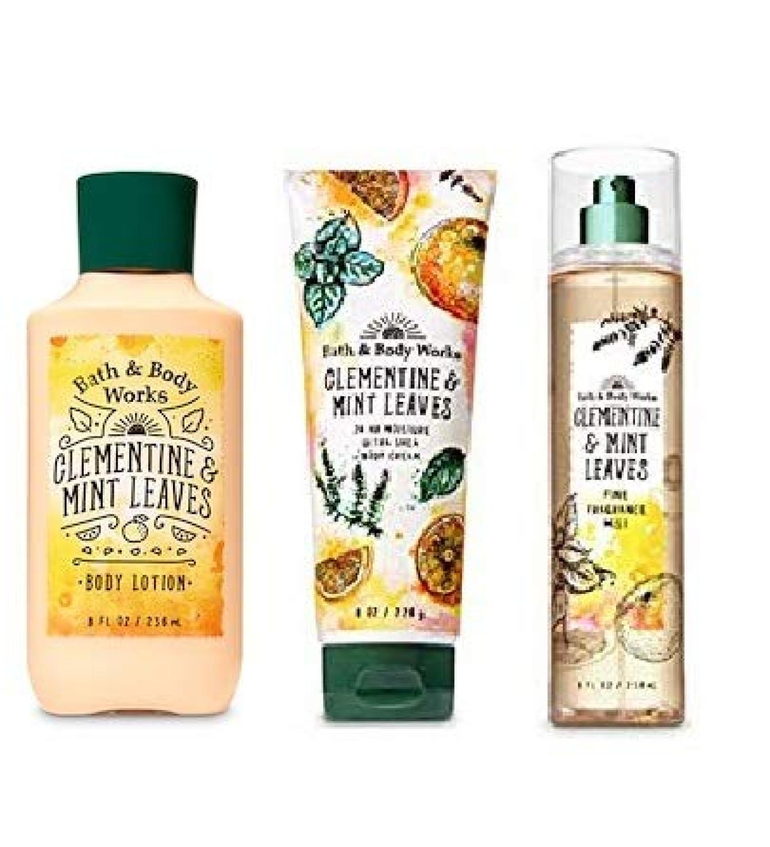 Bath and Body Works Clementine & Mint Leaves Gift Set - Body Lotion, Fragrance Mist & Shea Cream - Buy Online on SooperMarket.com