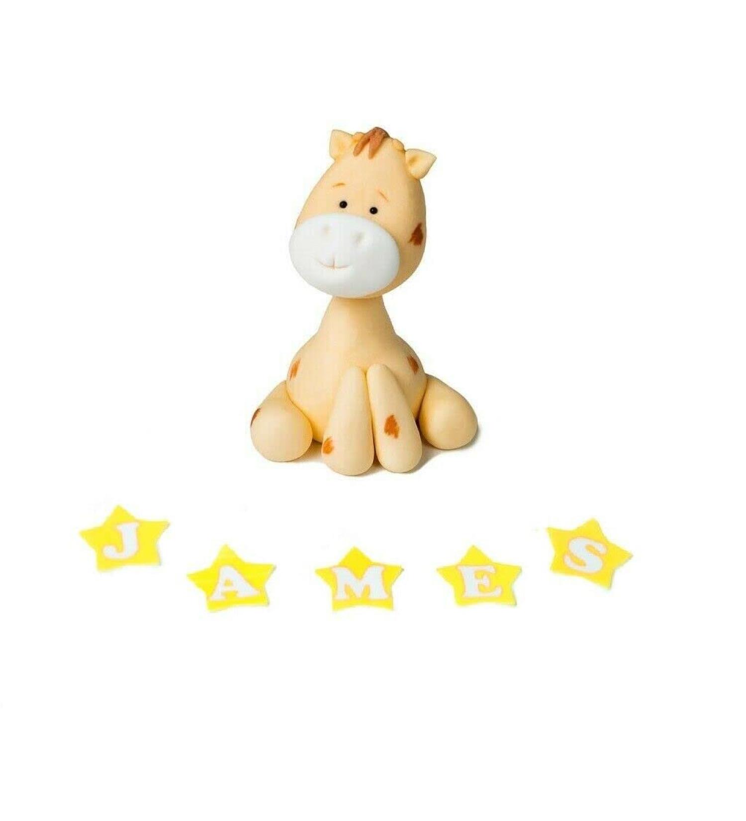 Personalised Giraffe Cake Topper - Edible Fondant Safari Jungle Cupcake Decorations with an Edible Glue - Kids Birthday Supplies - Buy Online on SooperMarket.com